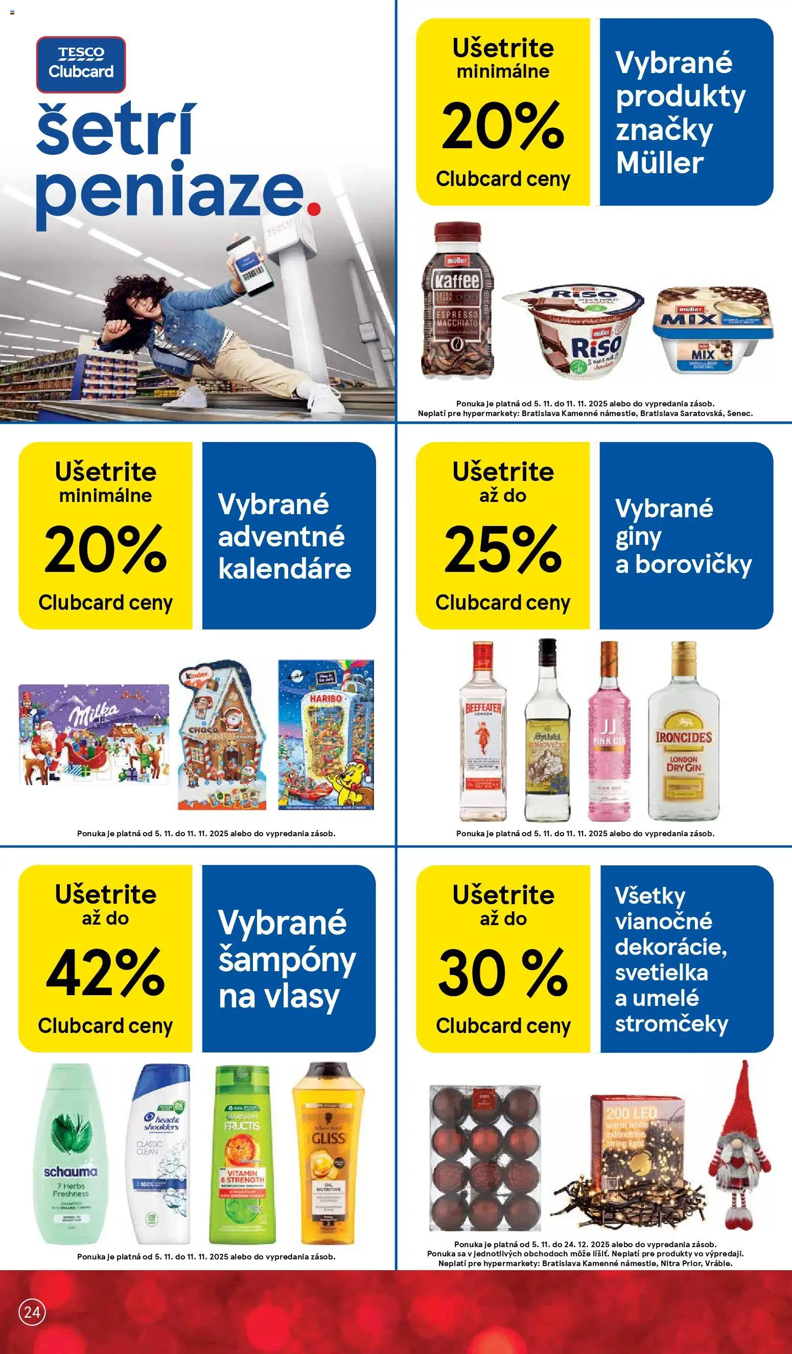 Nové Tesco akcie – leták je platný od 05.11.2025 | Strana: 24 | Produkty: Beefeater, Svetielka, Led, Gin
