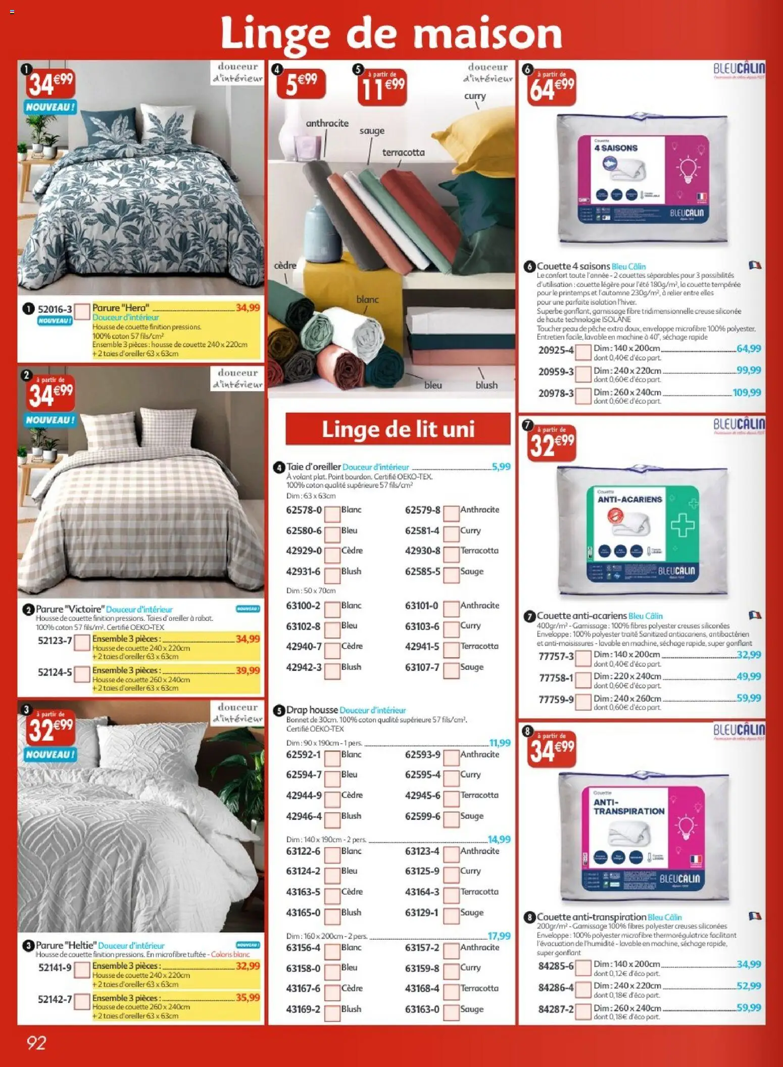 {H1} | Page: 92 | Produits: Coton, Blush, Lit, Housse de couette
