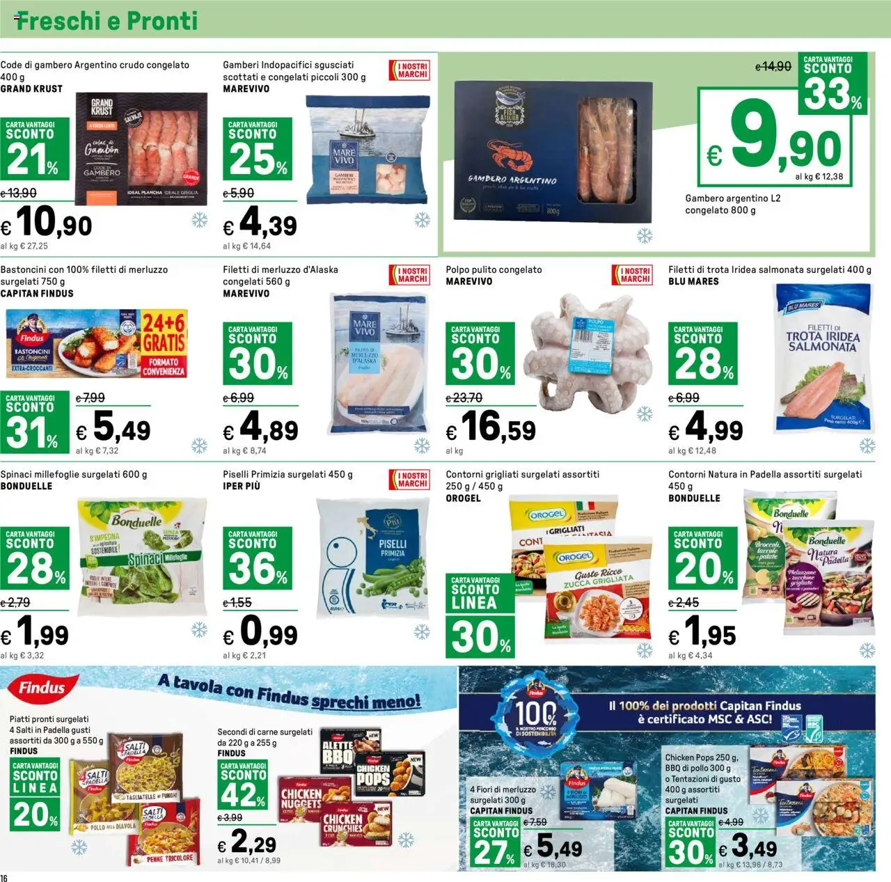 Volantino Iper del 01.08.2025 | Pagina: 16 | Prodotti: Tagliatelle, Polpo, Funghi, Penne