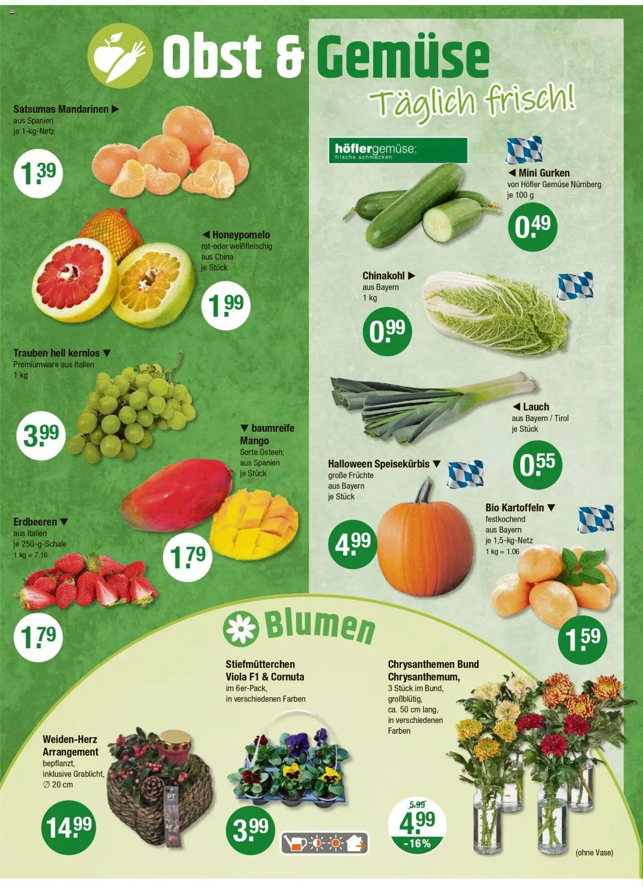 V-Markt - Hallertau / Oberpfalz – gültig ab 16.10.2025 | Seite: 8 | Produkte: Trauben, Obst, Erdbeeren, Gurken