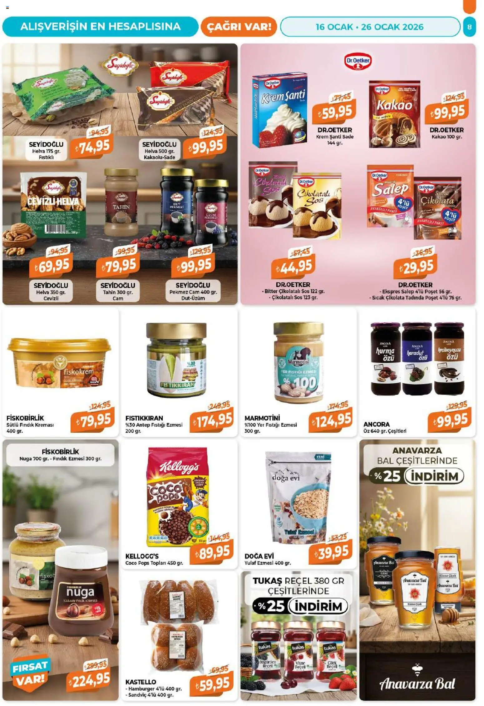 Çağrı Market Katalog - 16.01.2026 tarihinden itibaren geçerlidir | Sayfa: 8 | Ürünler: Krem, Yer fıstığı, Sos, Sıcak çikolata