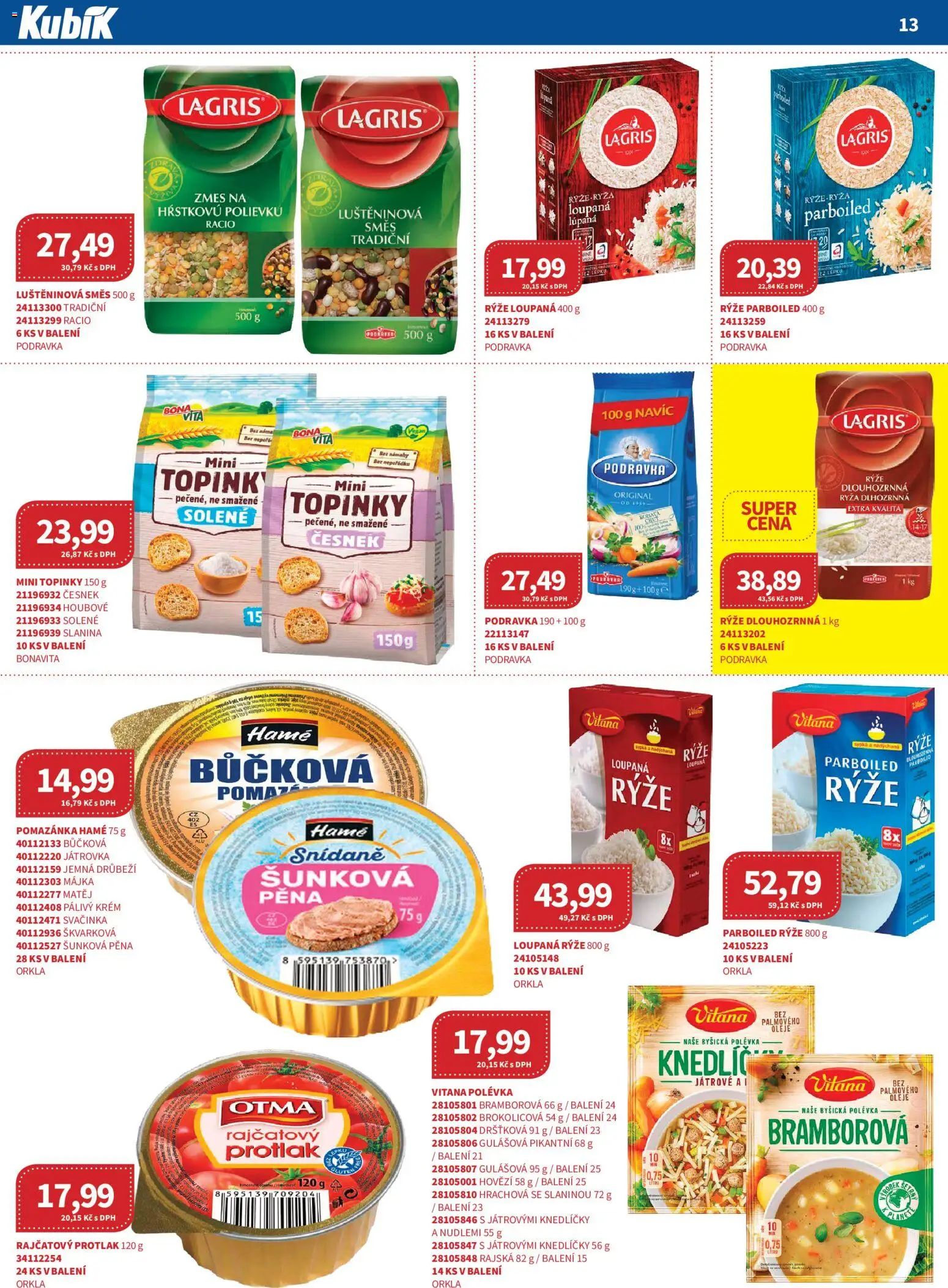 Kubík leták - Velkoobchod 01/2026 od 07.01.2026 | Strana: 13 | Produkty: Oleje, Hovězí, Česnek, Slanina