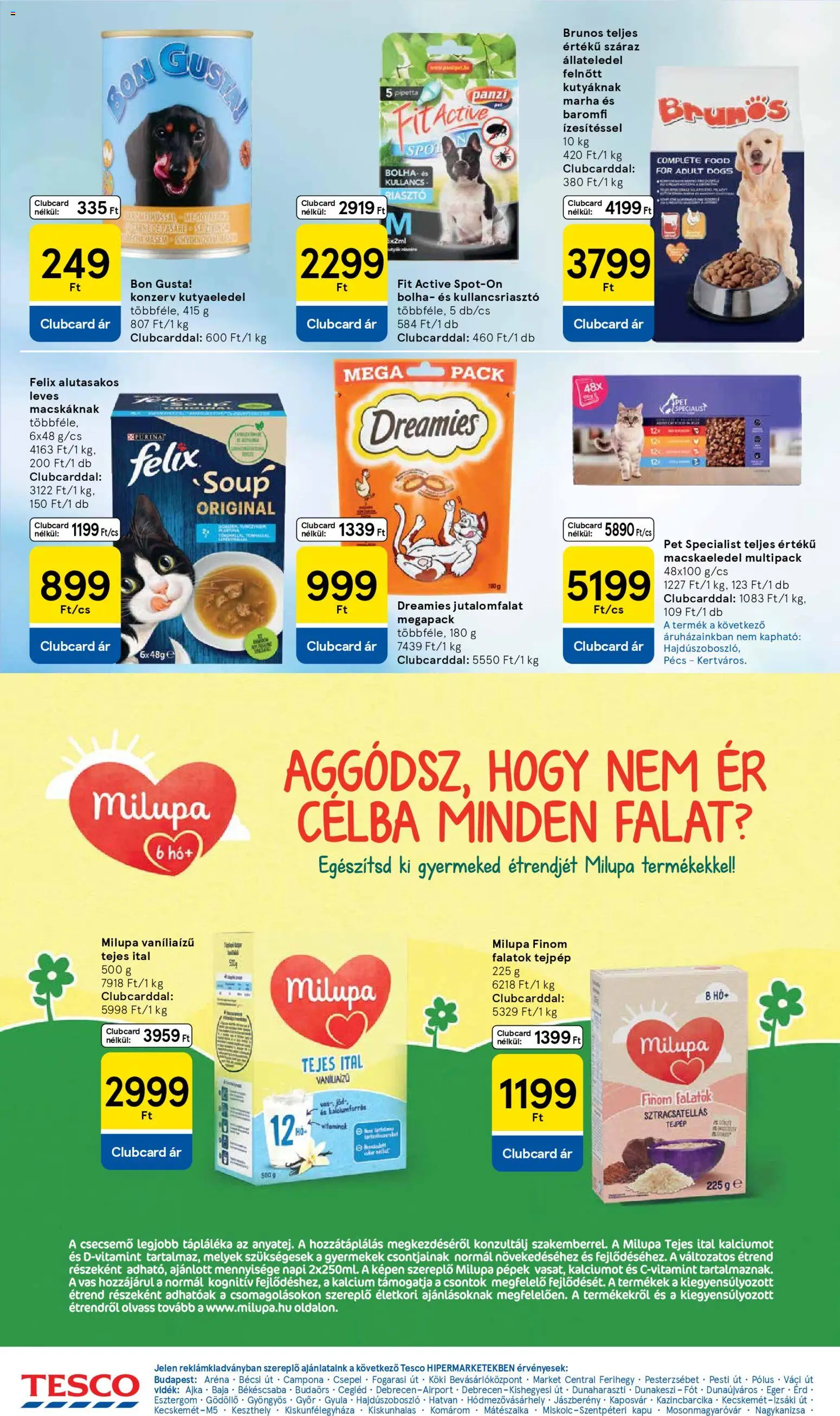 Tesco akciós ujság - amely érvényes a következő dátumtól: 07.04.2026 | Oldal: 26 | Termékek: Kutyaeledel, Kullancsriasztó, Kapu, Riasztó