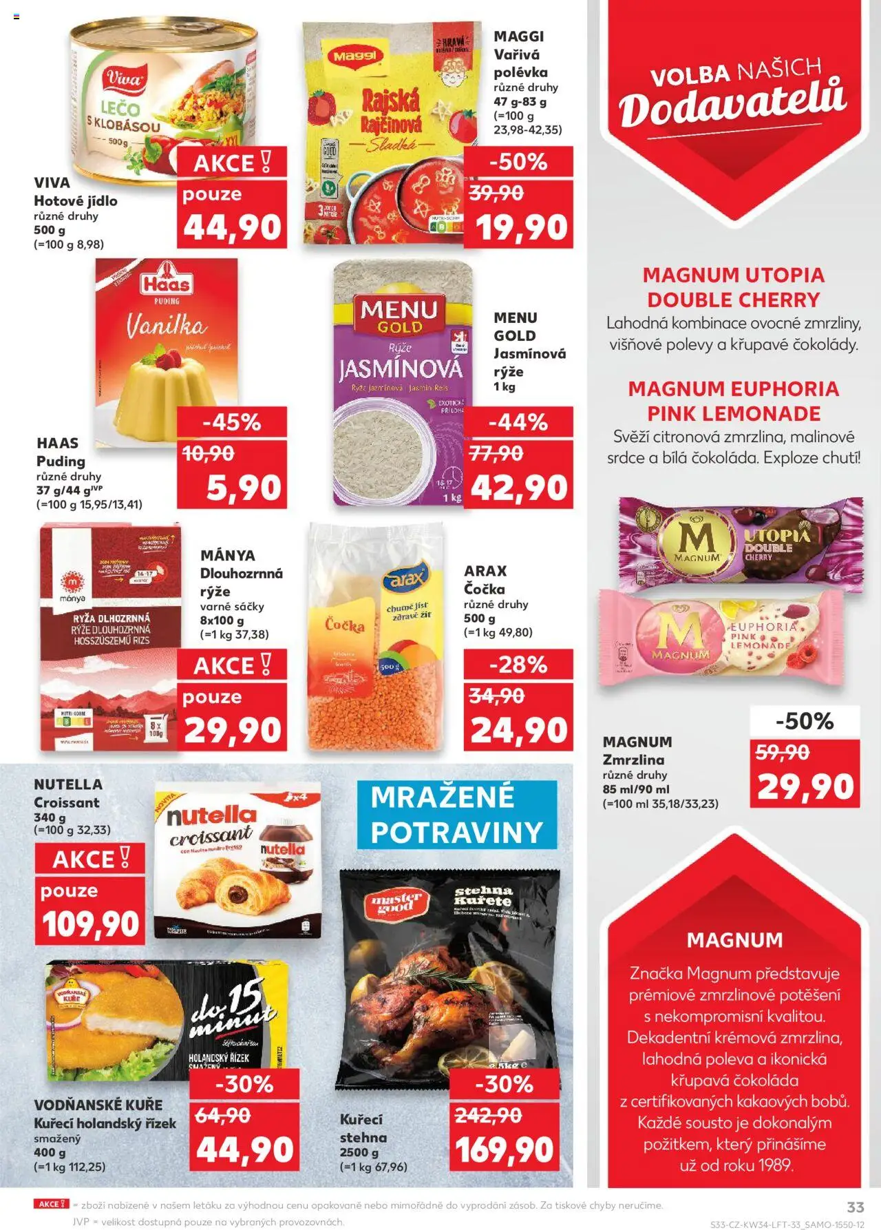 Kaufland leták - Brno od 20.08.2025 | Strana: 33 | Produkty: Zmrzlina, Jasmínová rýže, Croissant, Potraviny