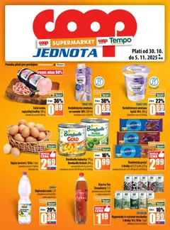 COOP Jednota leták platný od 30.10.2025 | Strana: 13 | Produkty: Šunka, Smotana, Hrášok, Voda