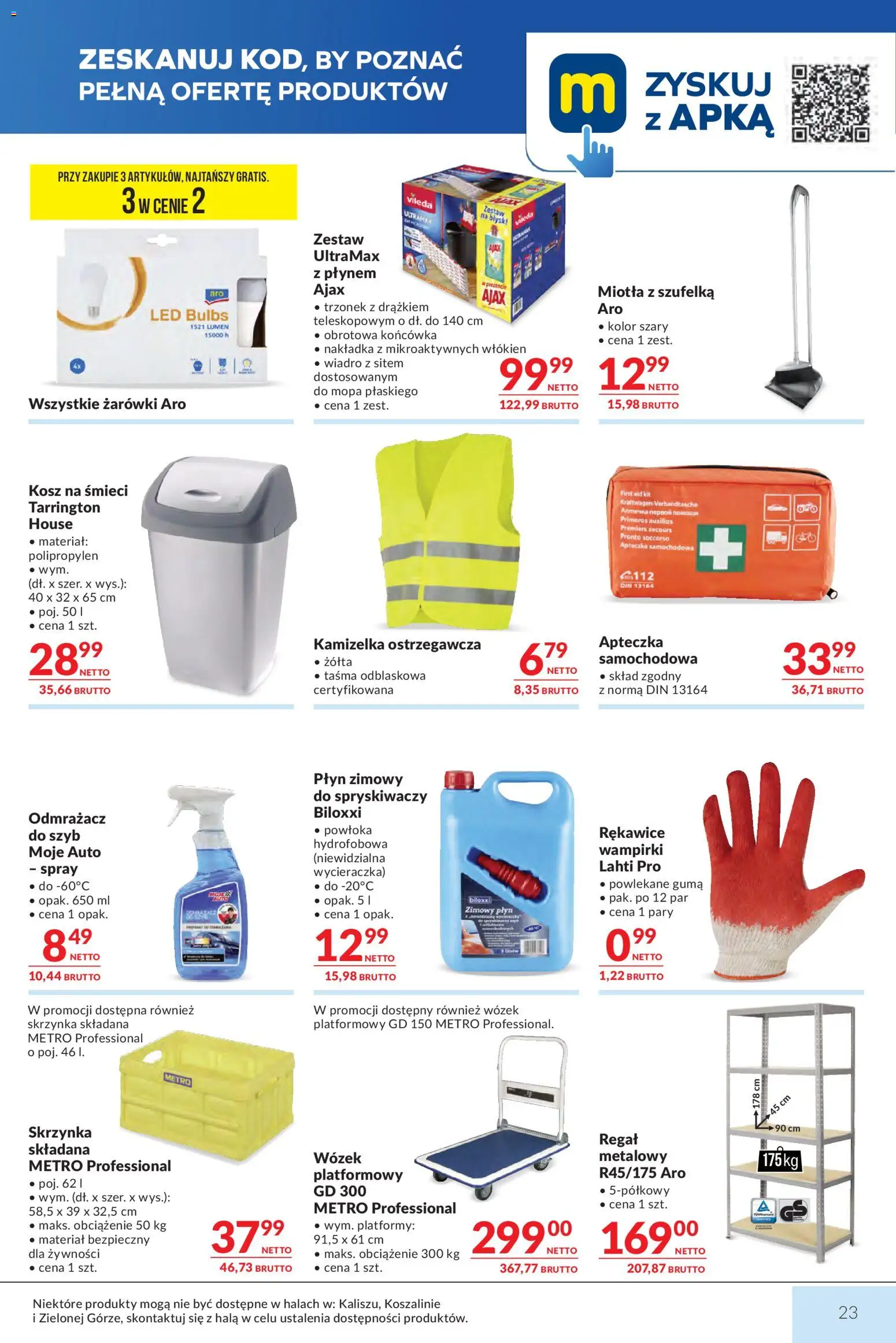 Makro Gazetka - Mega oferty dla Twojego Sklepu od 07.01.2026 | Strona: 23 | Produkty: Kosz, Wycieraczka, Vileda, Żarówki