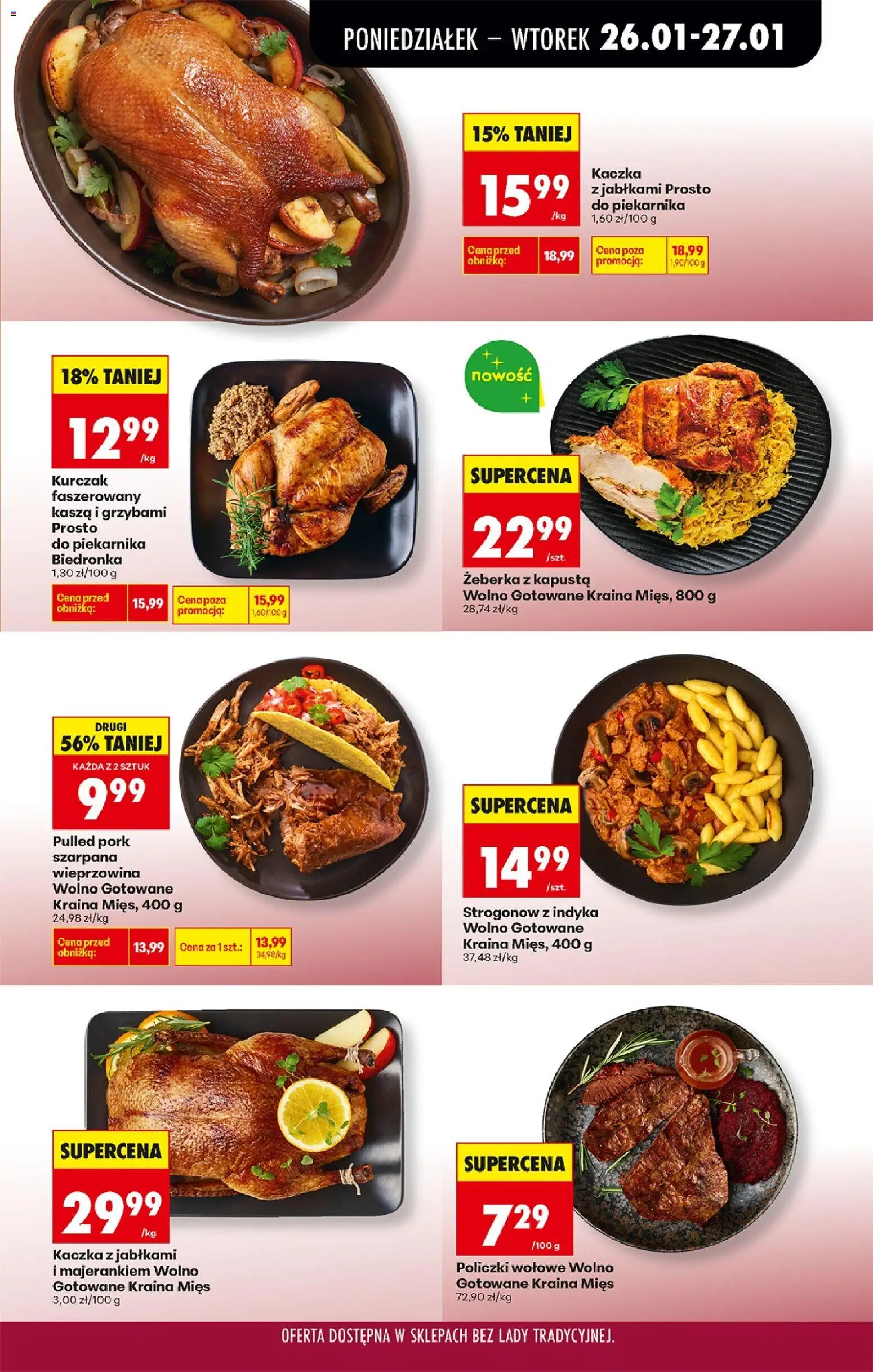 Biedronka gazetka od 26.01.2026 | Strona: 29 | Produkty: Kapusta, Kasza, Kraina mięs, Policzki wołowe