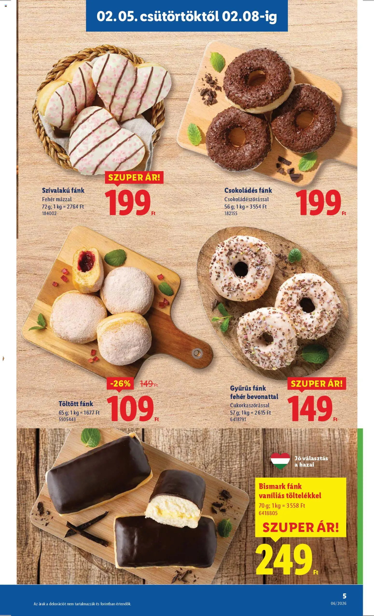 Lidl akciós ujság - amely érvényes a következő dátumtól: 05.02.2026 | Oldal: 5 | Termékek: Fánk