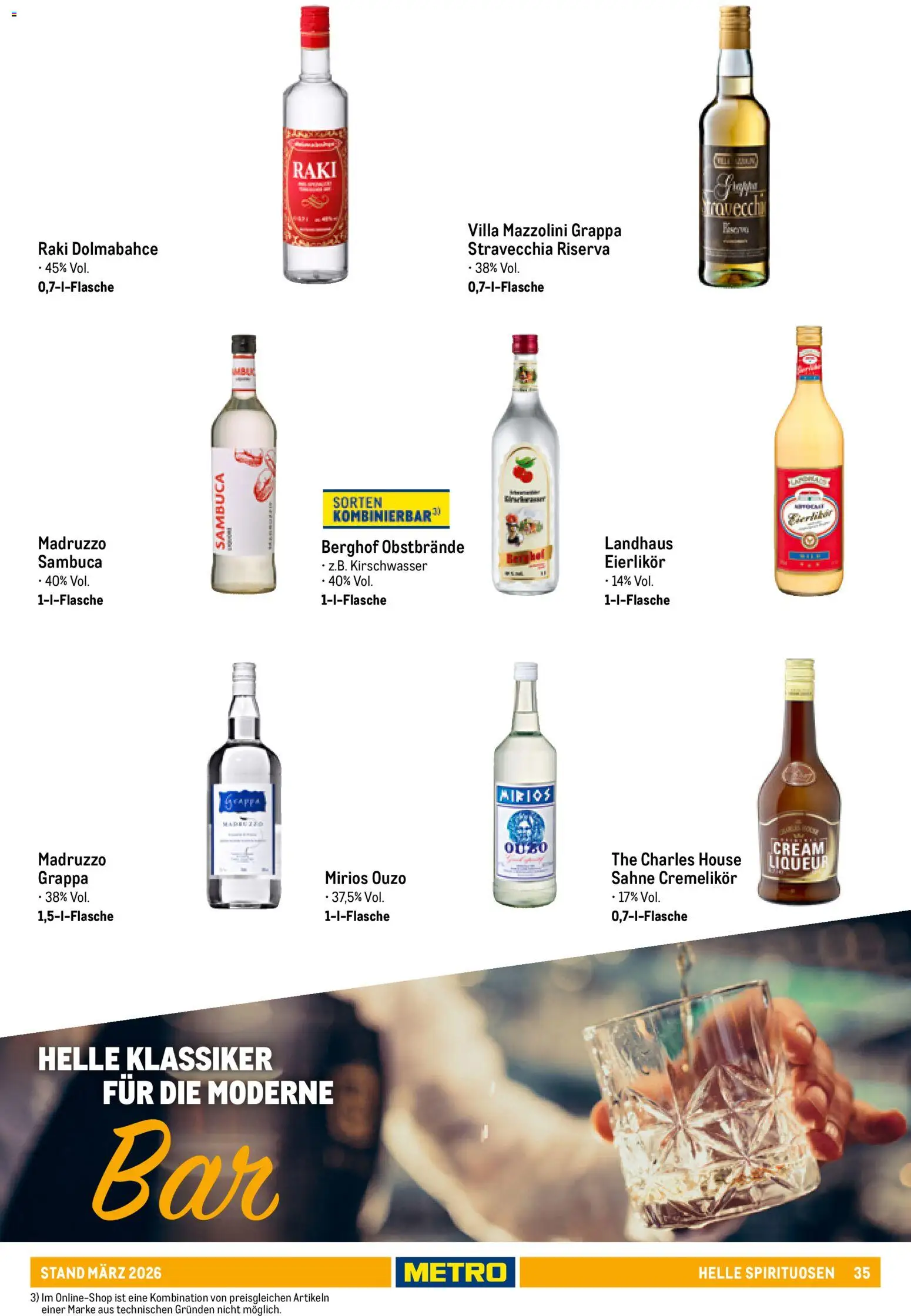 Metro Hauswein-Katalog – gültig ab 03.03.2026 | Seite: 35 | Produkte: Ouzo, Sambuca, Sahne