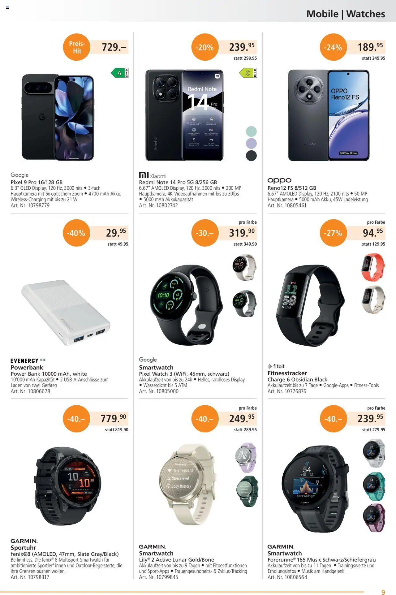 Fust Aktionen ab 25.08.2025 | Seite: 9 | Produkte: Sportuhr, Smartwatch, Powerbank, Xiaomi
