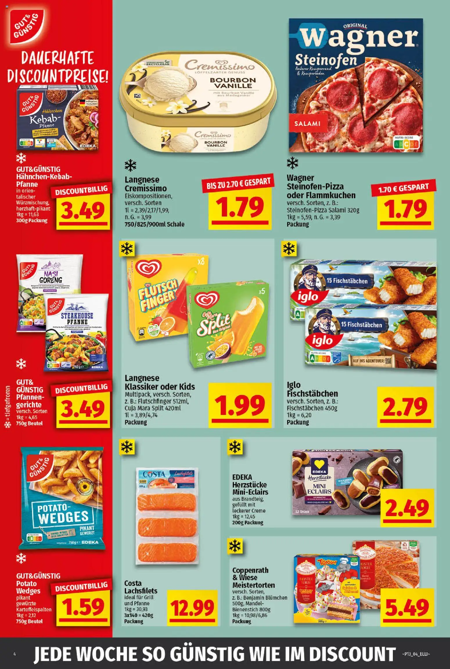 Elli Markt Prospekt Greffen – gültig ab 23.03.2026 | Seite: 4 | Produkte: Langnese, Iglo, Creme, Salami