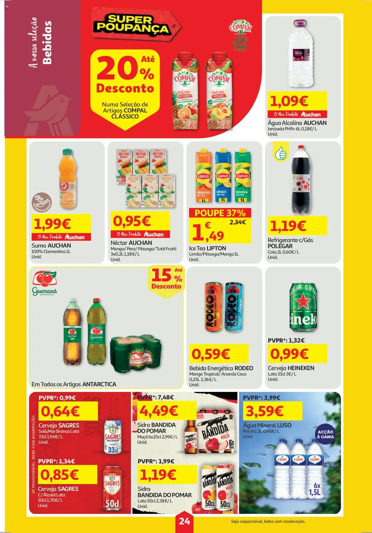 Auchan folheto │ válido de 18.09.2025 | Página: 24 | Produtos: Maça, Sumo, Cerveja, Bebida