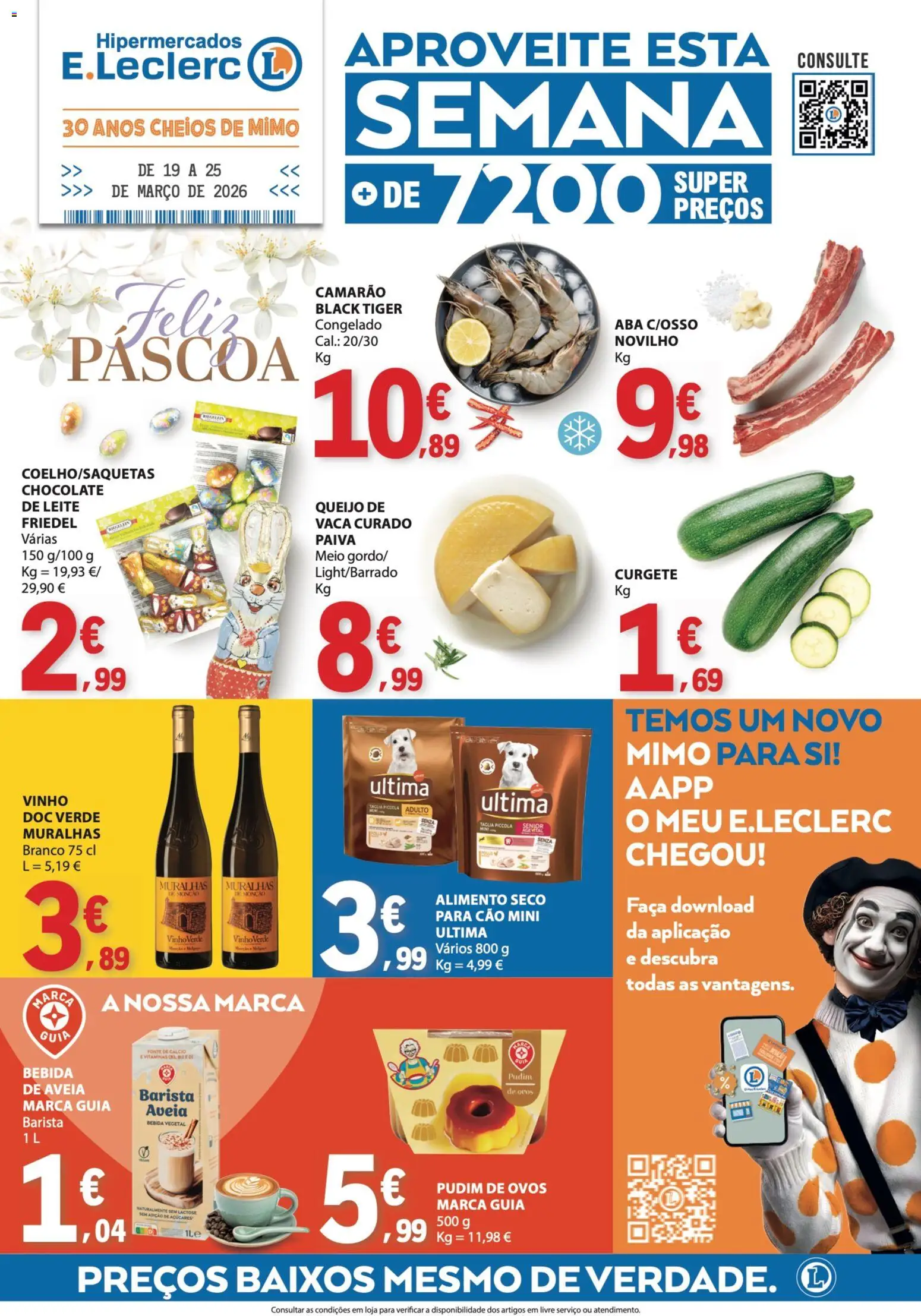 E.Leclerc folheto │ válido de 19.03.2026 | Página: 1 | Produtos: Pudim, Camarão, Cálcio, Ovos