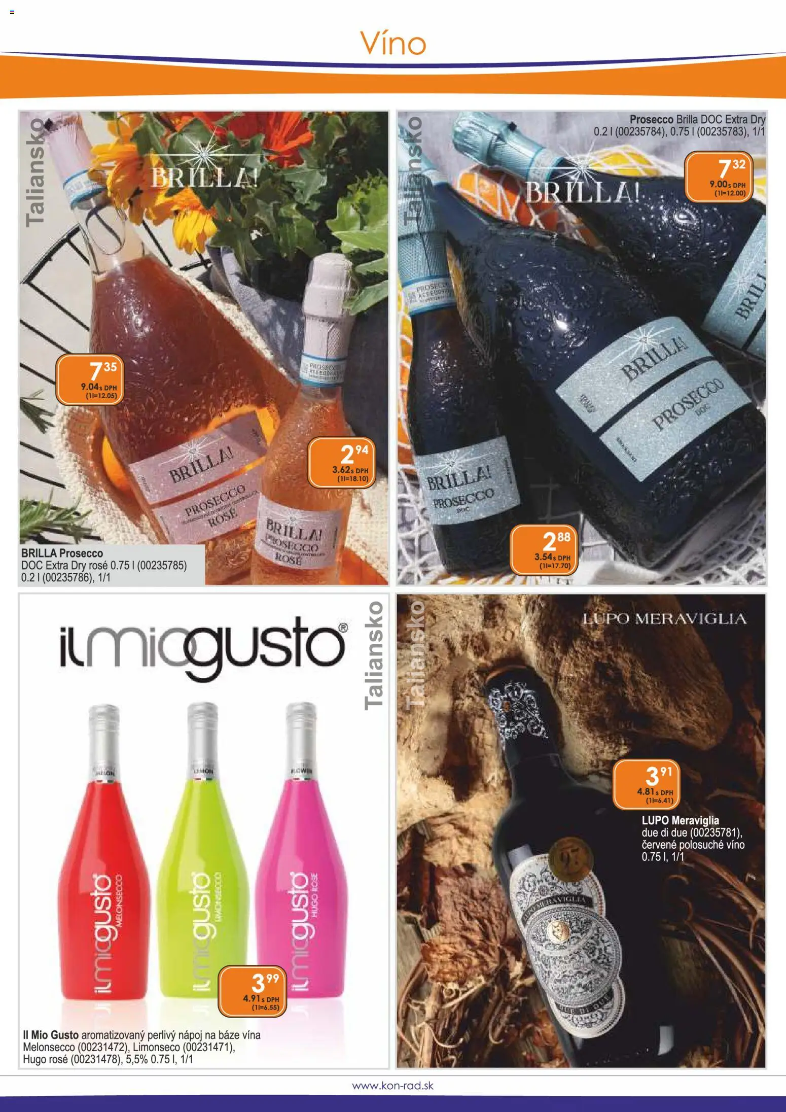 Nové KON - RAD akcie – leták je platný od 01.05.2026 | Strana: 15 | Produkty: Víno, Prosecco