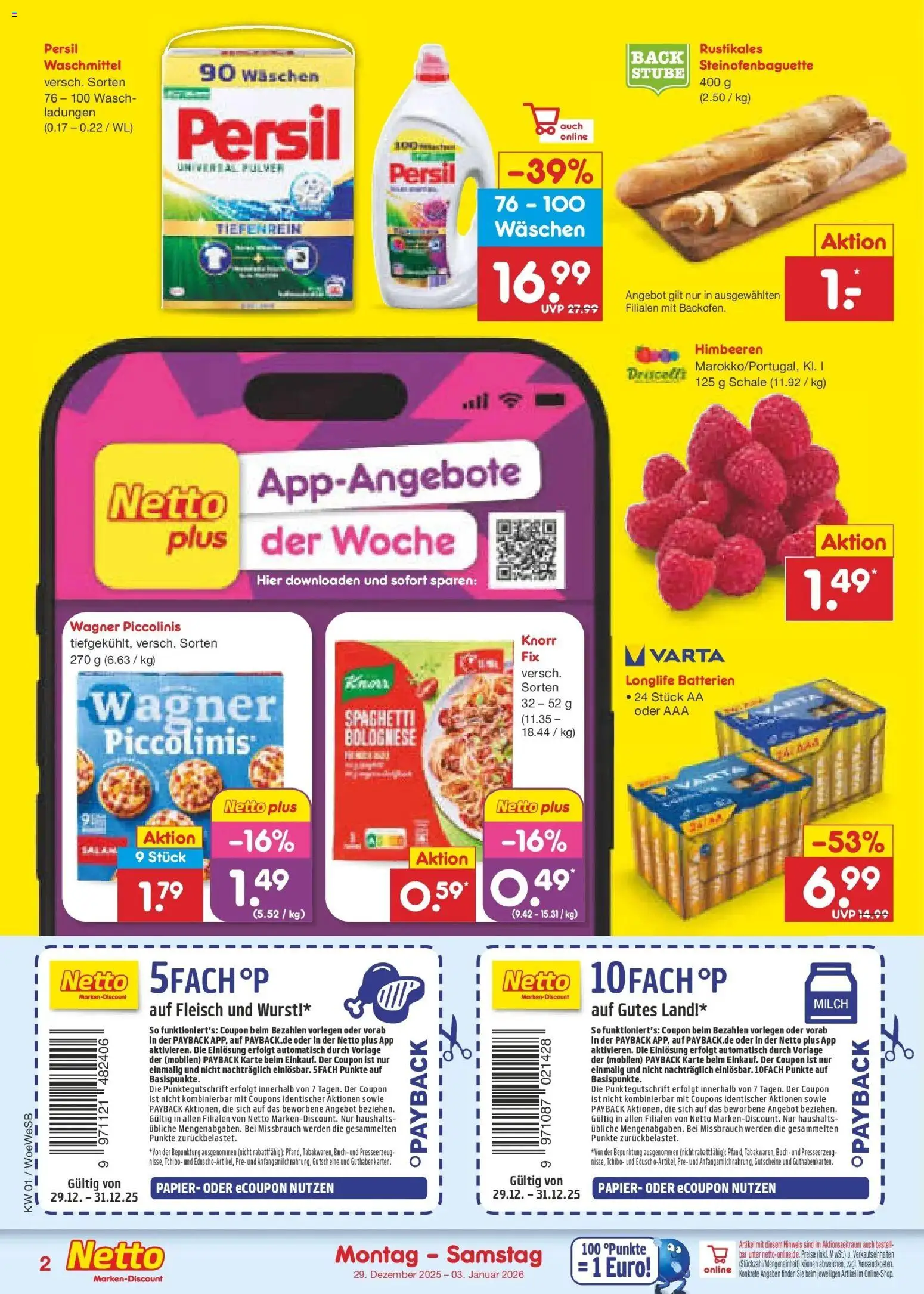 Netto Marken-Discount prospekt Katzweiler	 – gültig ab 28.12.2025 | Seite: 2 | Produkte: Himbeeren, Knorr, Waschmittel, Piccolinis