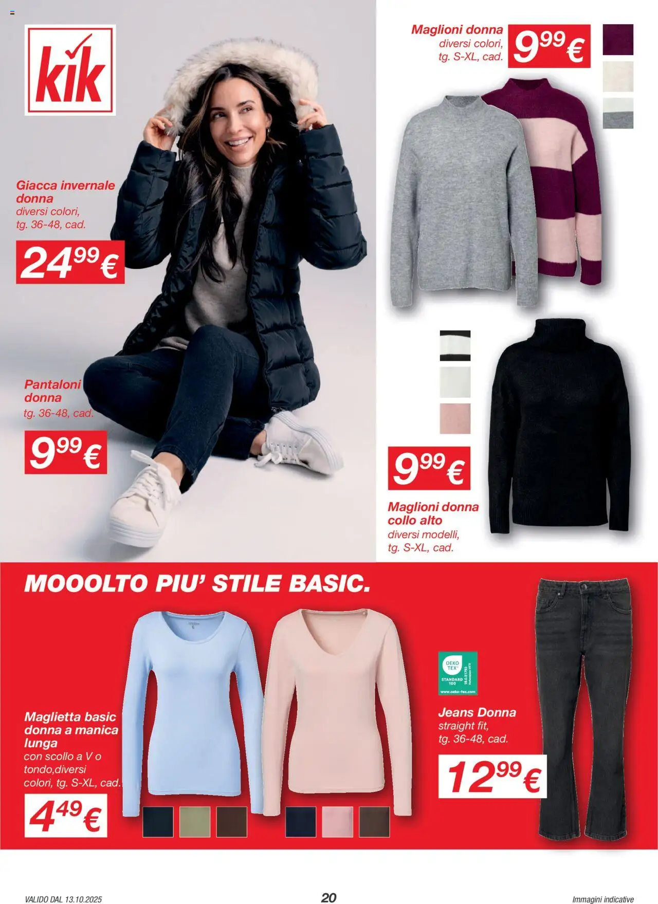Volantino KiK del 13.10.2025 | Pagina: 20 | Prodotti: Giacca, Pantaloni, Jeans, Maglietta