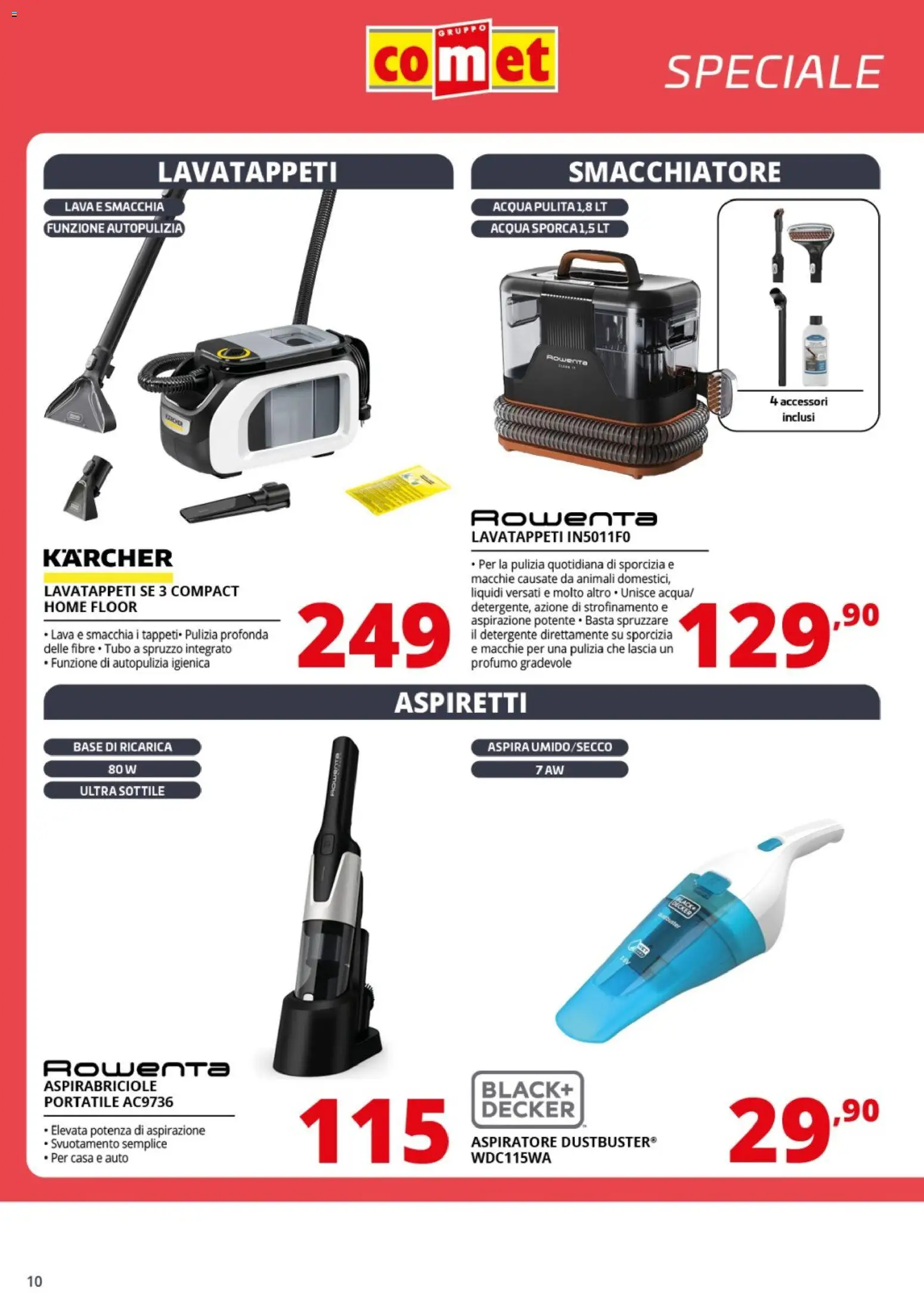 Volantino Comet del 31.10.2025 | Pagina: 10 | Prodotti: Smacchiatore, Detergente, Acqua, Profumo