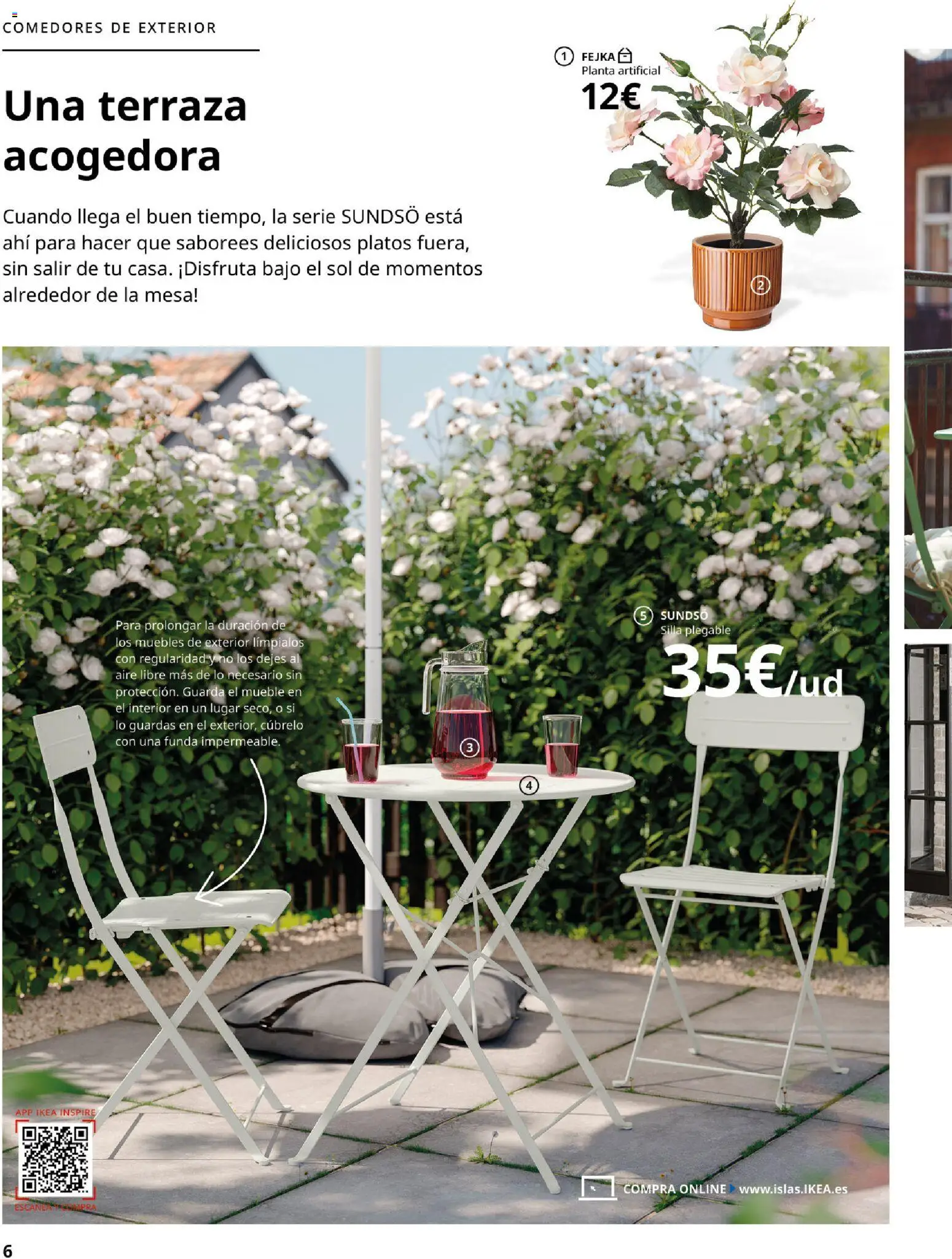 Catálogo IKEA Muebles de exterior │ válido desde el 10.12.2025 | Página: 6 | Productos: Muebles, Funda, Mesa, Silla