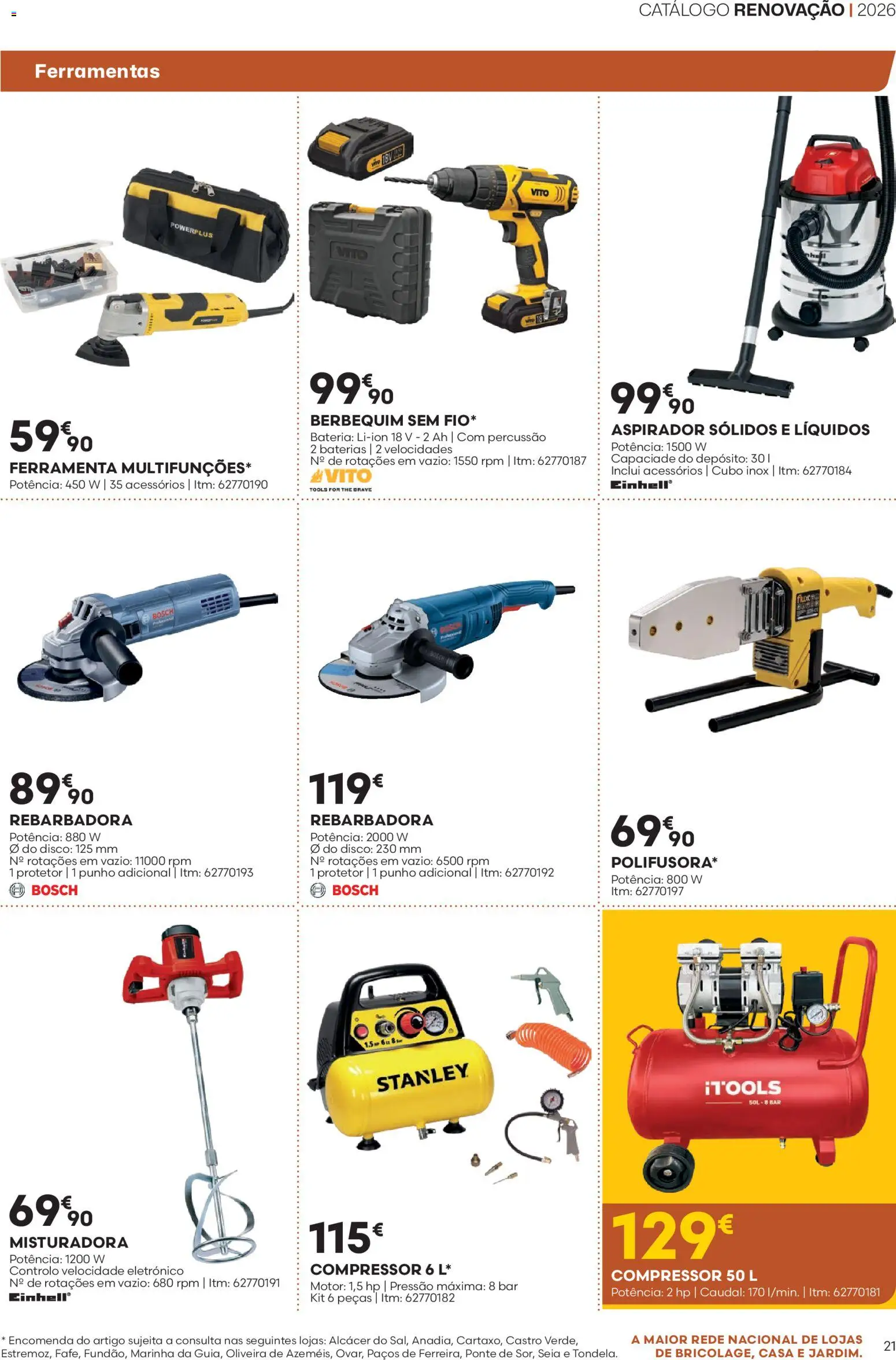 BricoMarché folheto │ válido de 22.01.2026 | Página: 21 | Produtos: Aspirador, Ferramentas, Bateria, Compressor