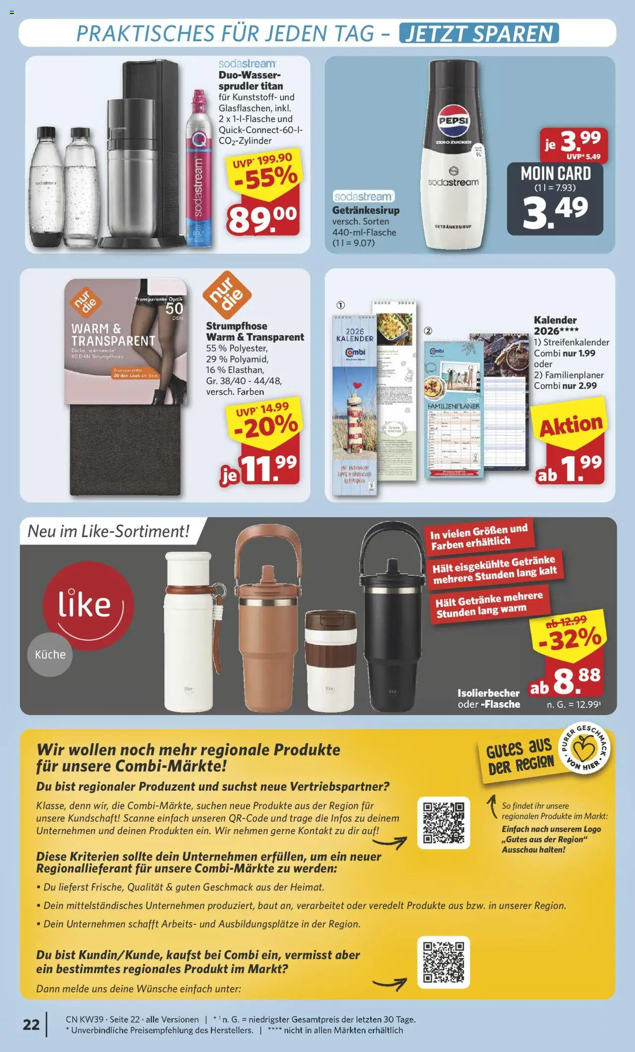 Combi Prospekt 	 – gültig ab 22.09.2025 | Seite: 28 | Produkte: Küche, Zucker, Pepsi, Sodastream