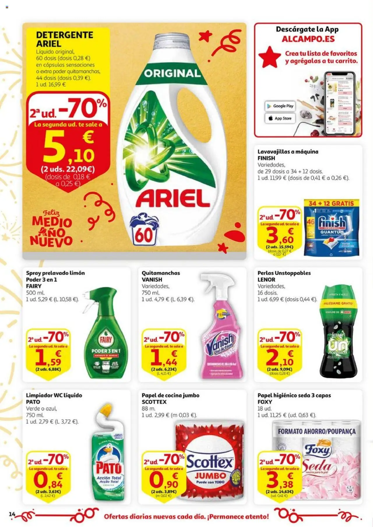 Alcampo -  HP Nacional  │ válido desde el 03.06.2025 | Página: 14 | Productos: Quitamanchas, Detergente, Té, Lavavajillas