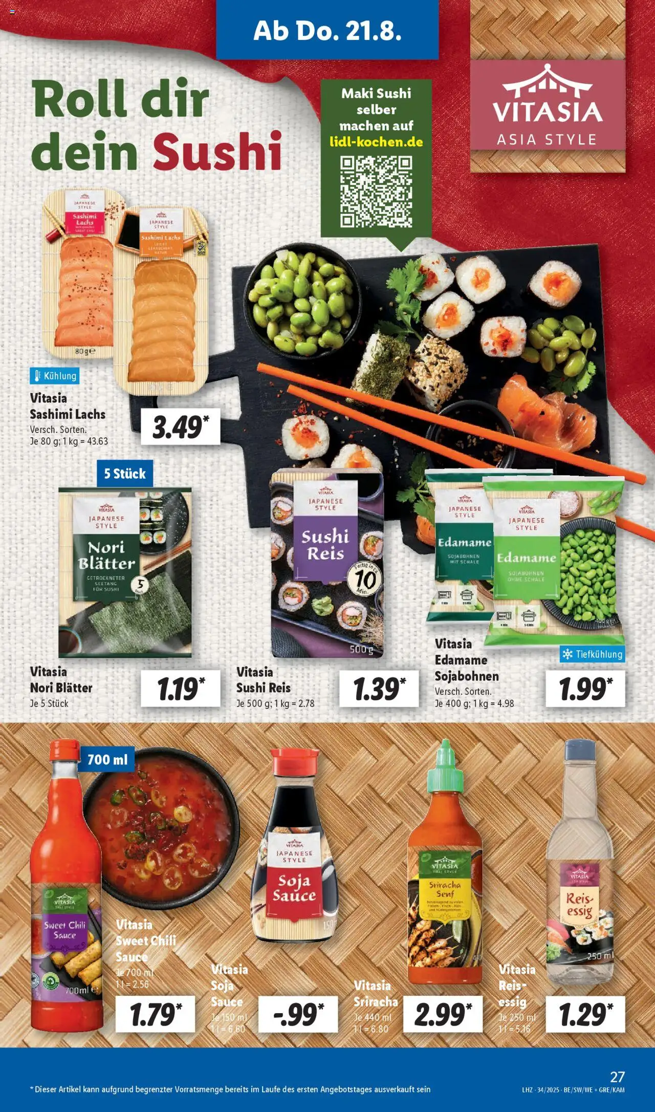Lidl Prospekt Zossen	 - gültig ab dem 18.08.2025 | Seite: 45 | Produkte: Essig, Lachs, Chili, Reis