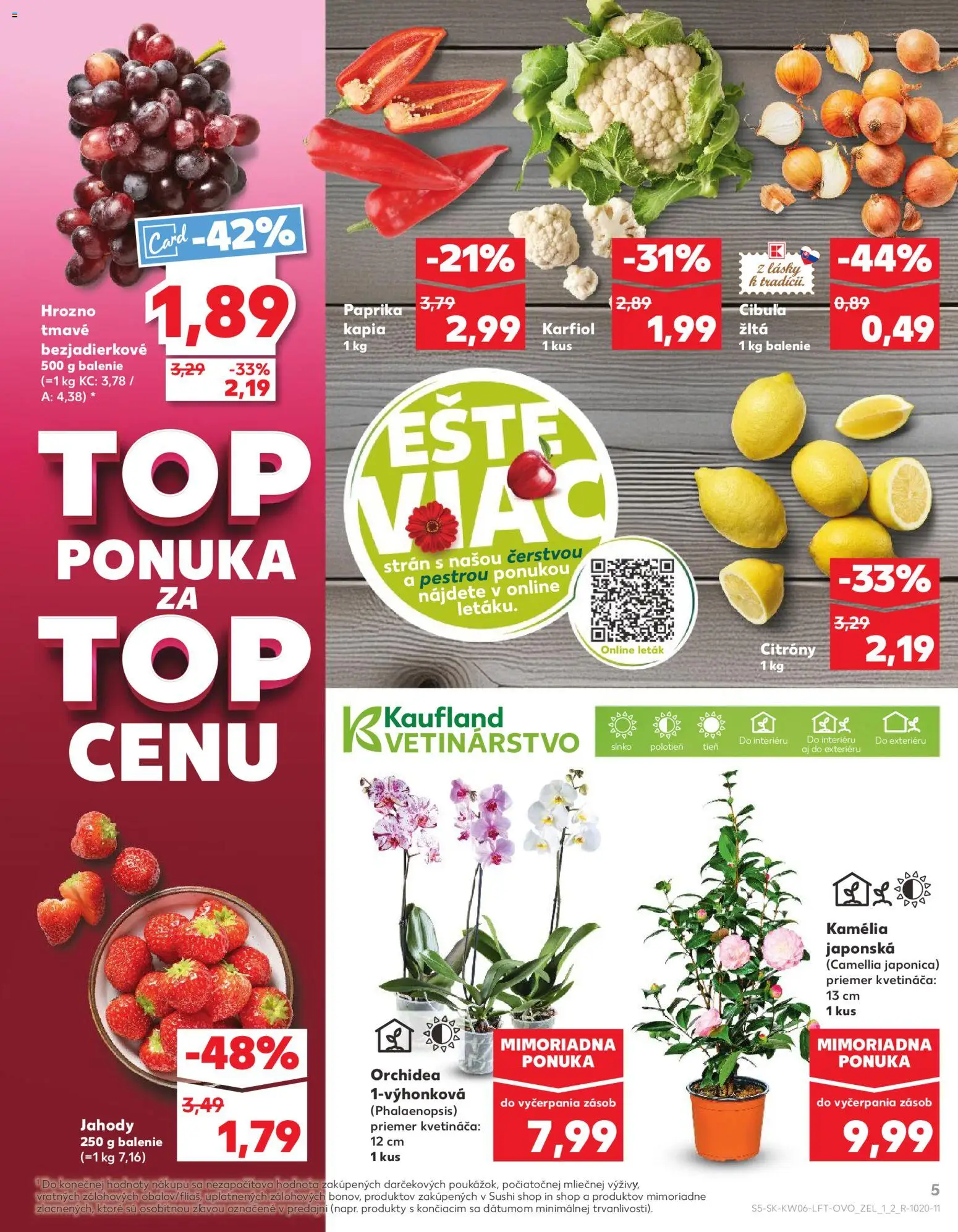 Nové Kaufland akcie – leták je platný od 05.02.2026 | Strana: 5 | Produkty: Paprika, Jahody, Sushi, Kápia
