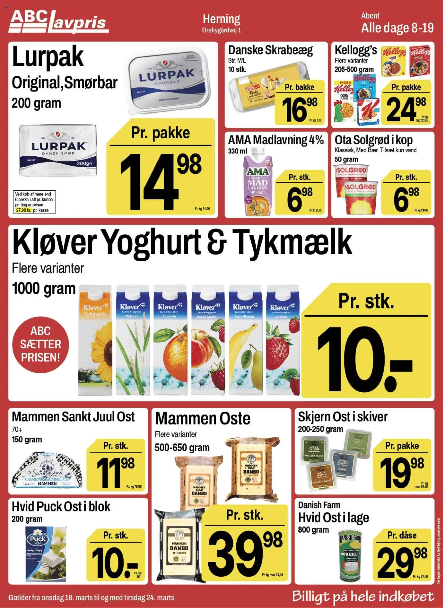 Abc Lavpris tilbudsavis – gyldig fra 18.03.2026 | Side: 2 | Produkter: Smør, Ost, Yoghurt, Jordbær