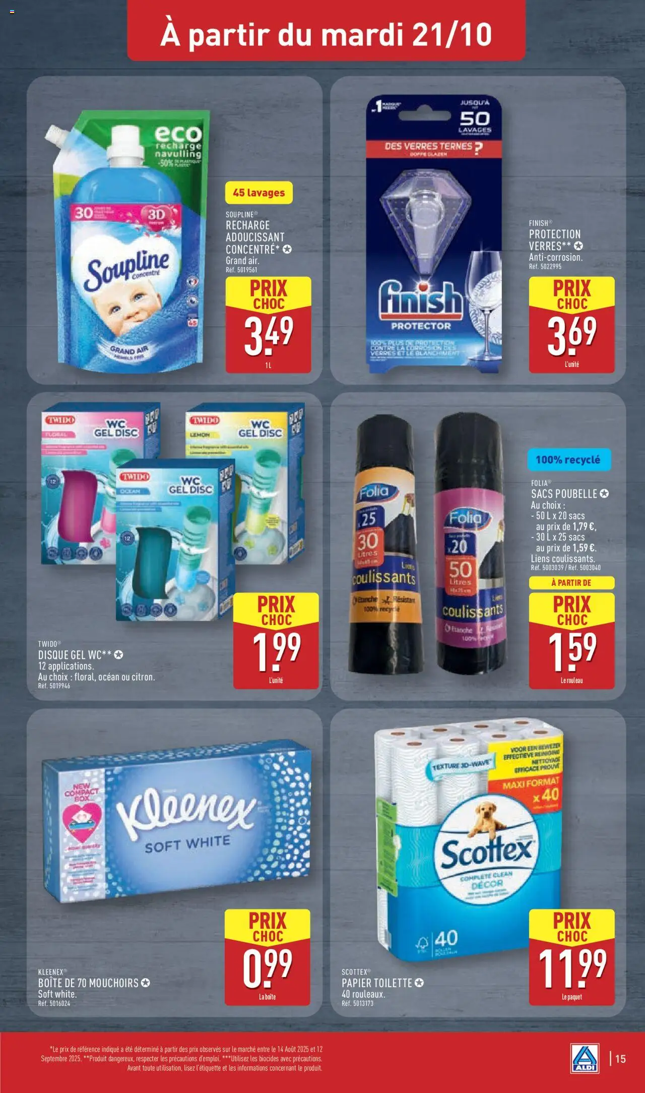 {H1} | Page: 17 | Produits: Poubelle, Soupline, Mouchoirs, Sacs poubelle