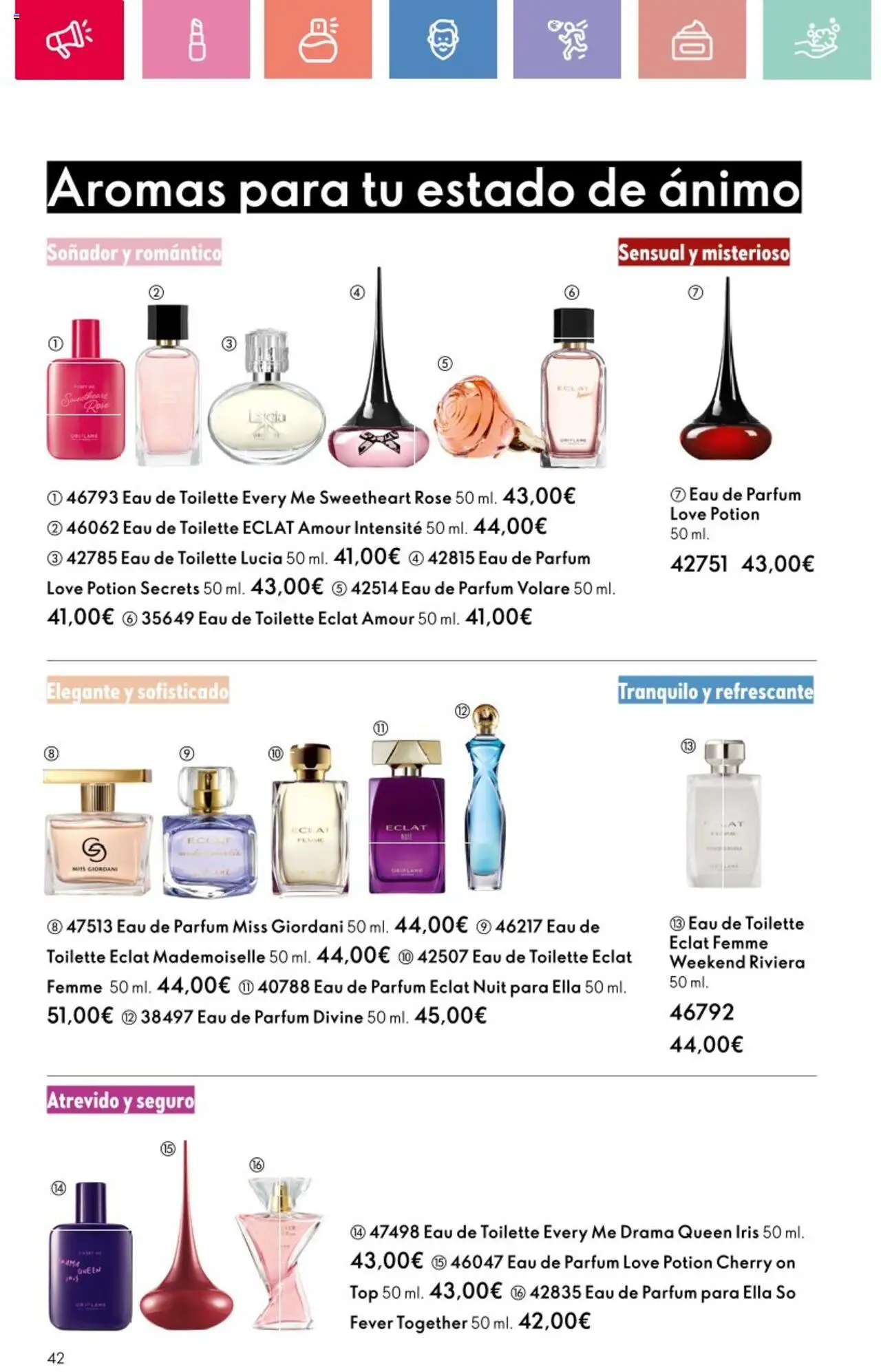 Oriflame - Catálogo Campaña 12 │ válido desde el 24.08.2025 | Página: 42 | Productos: Eau de toilette, Eau de parfum