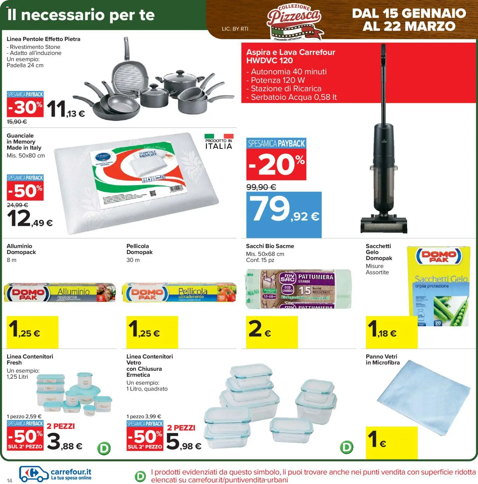 Volantino Carrefour del 27.01.2026 | Pagina: 14 | Prodotti: Padella, Pellicola, Alluminio, Guanciale