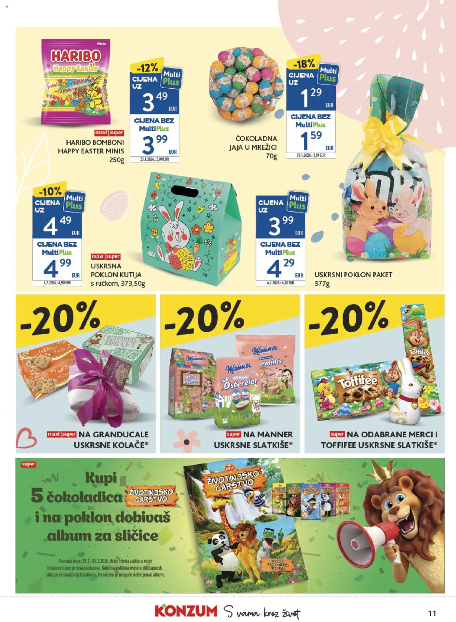 Konzum katalog | vrijedi od 25.02.2026 | Stranica: 11 | Proizvodi: Kutija, Jaja, Bomboni, Merci