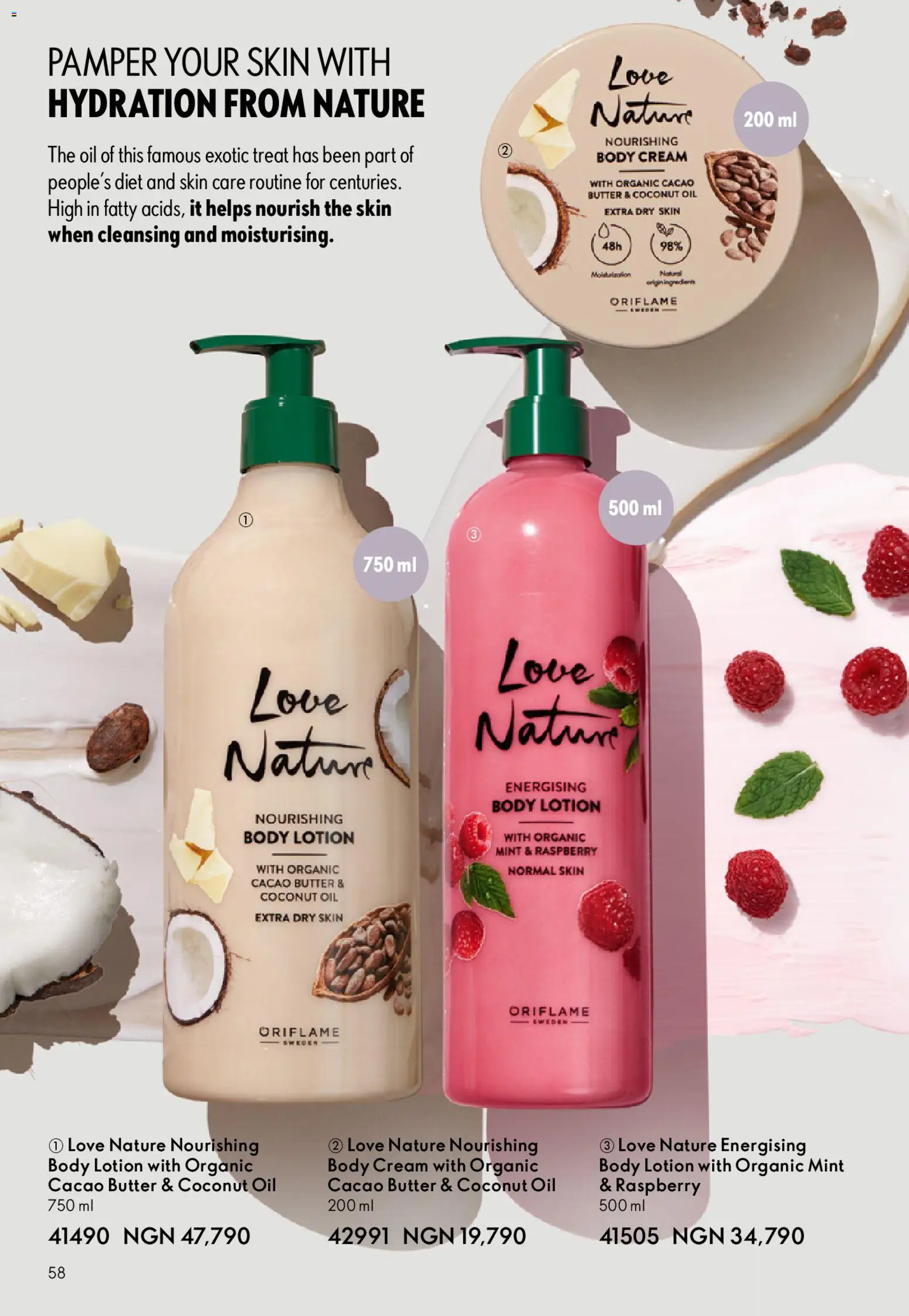 Oriflame Catalogue 2/2026 valid from 01.04.2026 | Page: 58 | Products: Butter, Cream, Odstranjivač mrlja, Raspberry