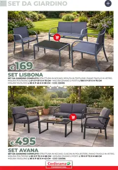 Anteprima del volantino Conforama volantino Giardino valido a partire dal 19.03.2026 | Pagina: 58 | Prodotti: Tavolino, Set da giardino, Divano, Tavolo
