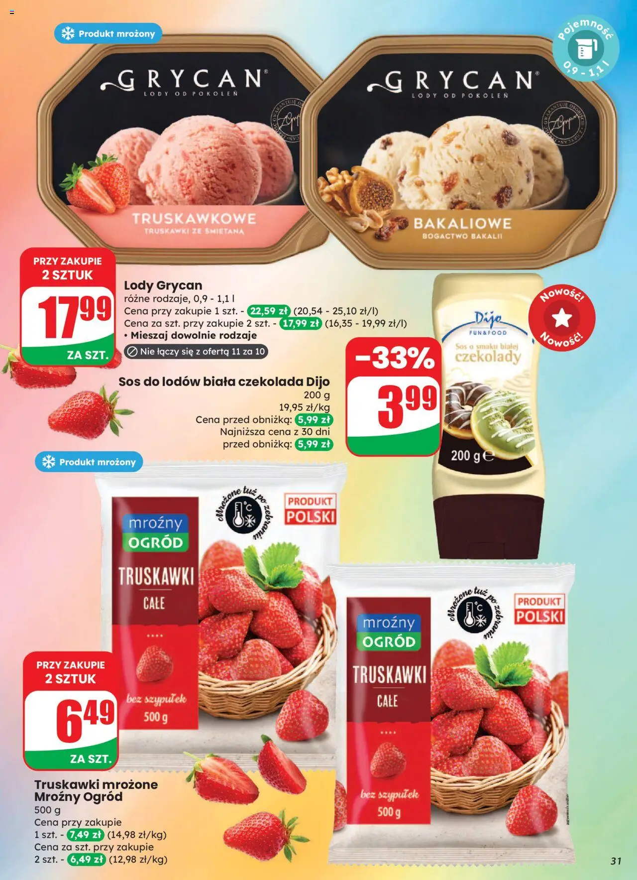 Dino Gazetka od 27.08.2025 | Strona: 31 | Produkty: Czekolada, Śmietana, Truskawki, Truskawki bez szypułek