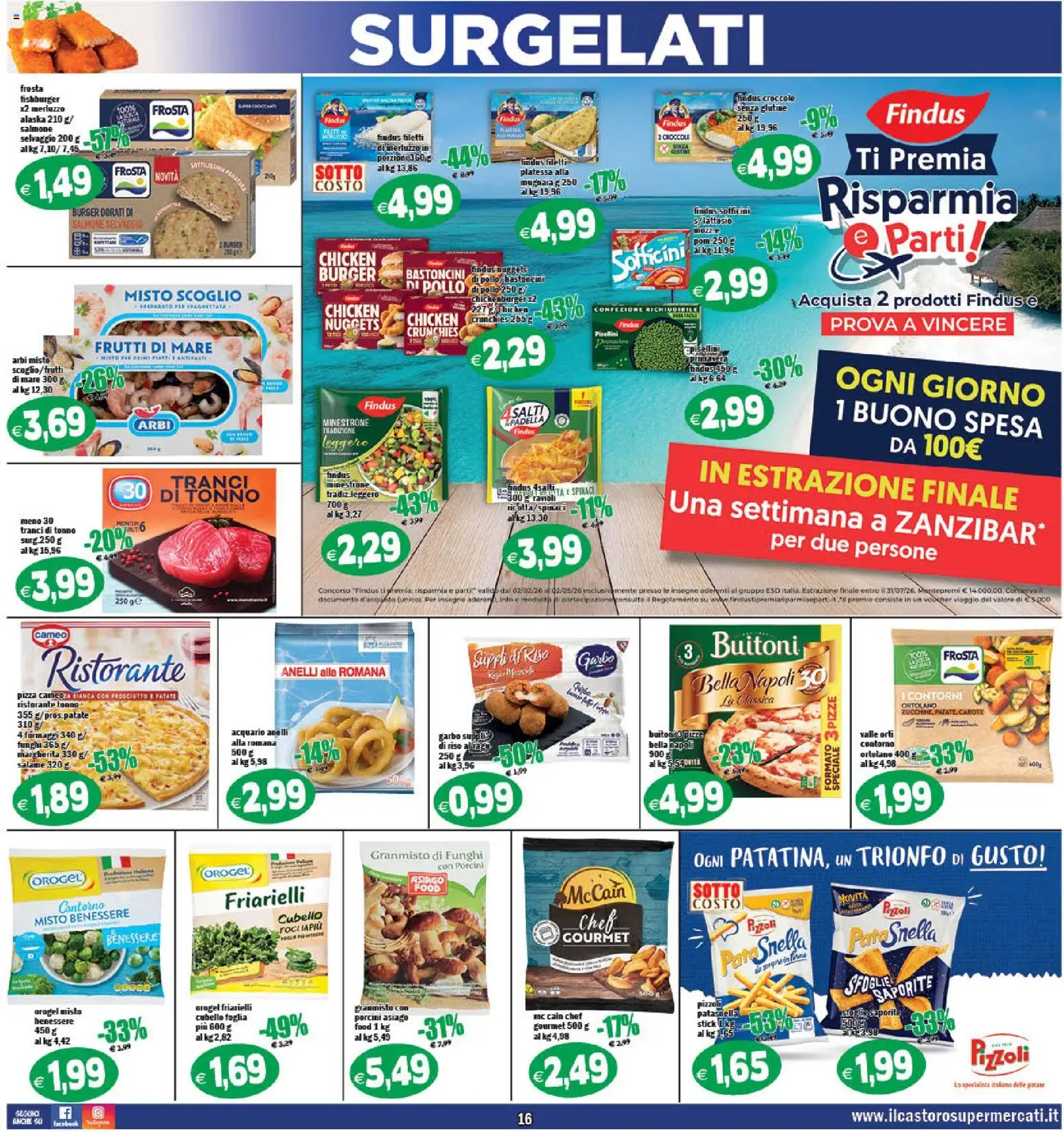 Volantino Il Castoro del 17.03.2026 | Pagina: 16 | Prodotti: Pizza, Merluzzo, Nuggets, Prosciutto