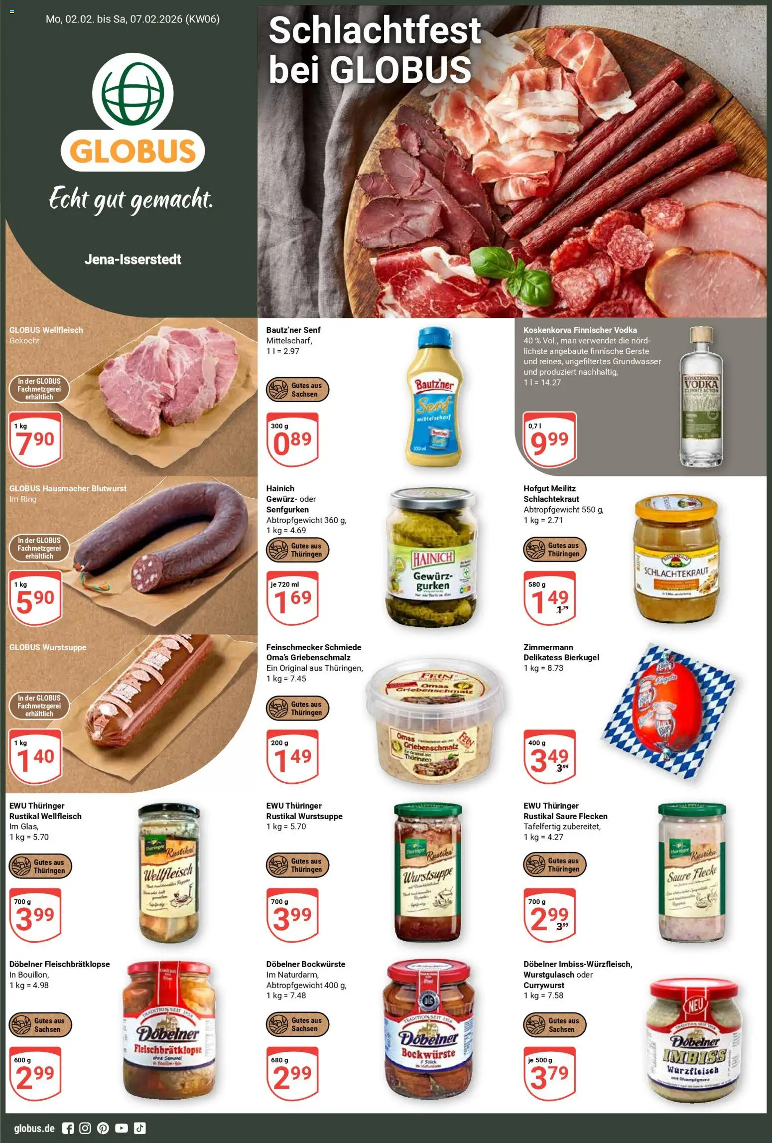 Globus Prospekt 	 – gültig ab 02.02.2026 | Seite: 1 | Produkte: Top, Vodka, Gurken