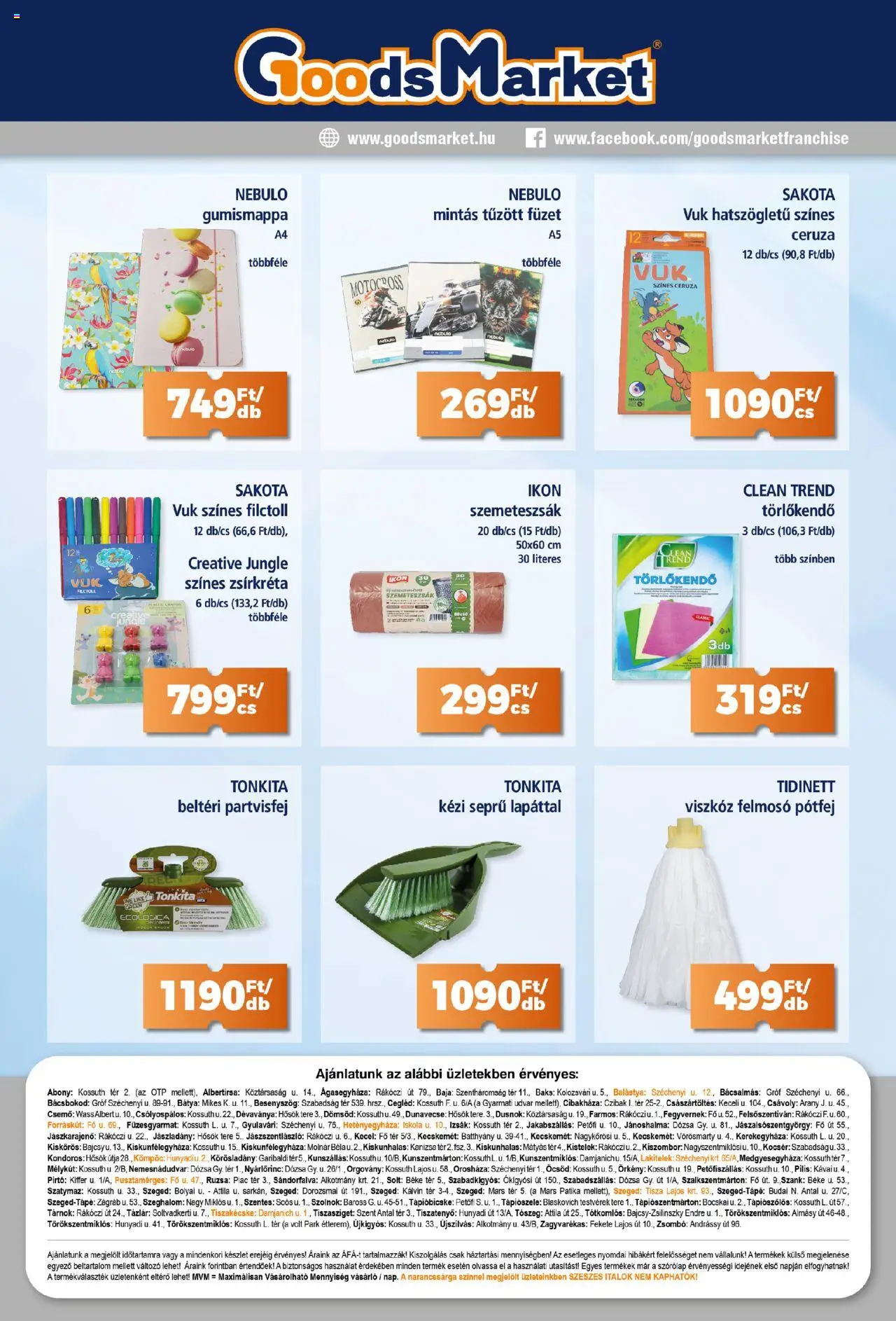 Goods Market akciós ujság - amely érvényes a következő dátumtól: 07.08.2025 | Oldal: 10 | Termékek: Felmosó, Szemeteszsák, Törlőkendő, Szeszes italok