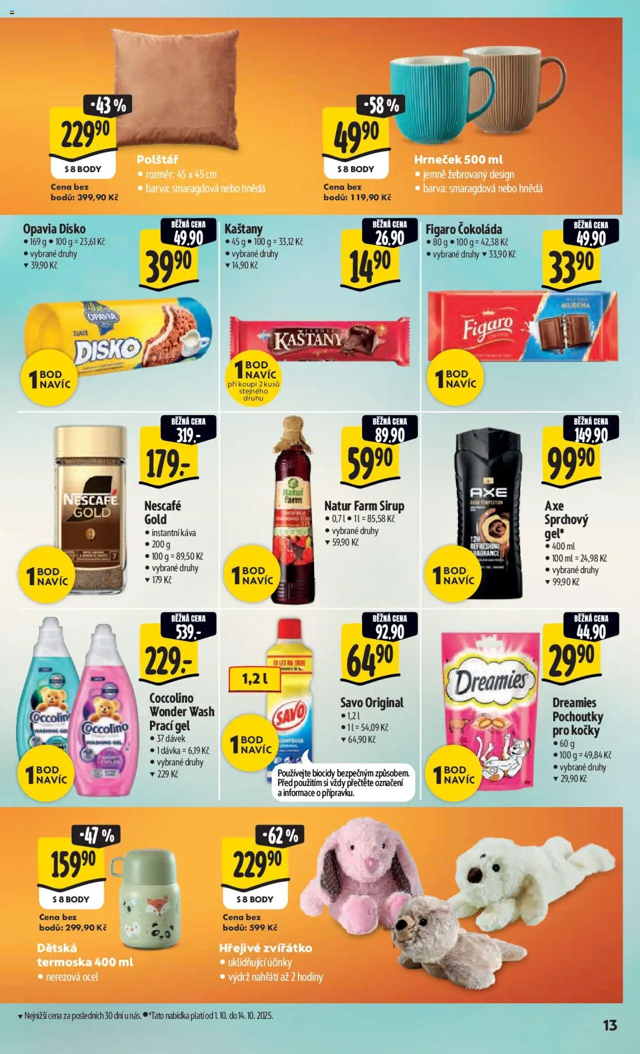 Albert leták - Hypermarket od 01.10.2025 | Strana: 21 | Produkty: Čokoláda, Savo, Polštář, Body