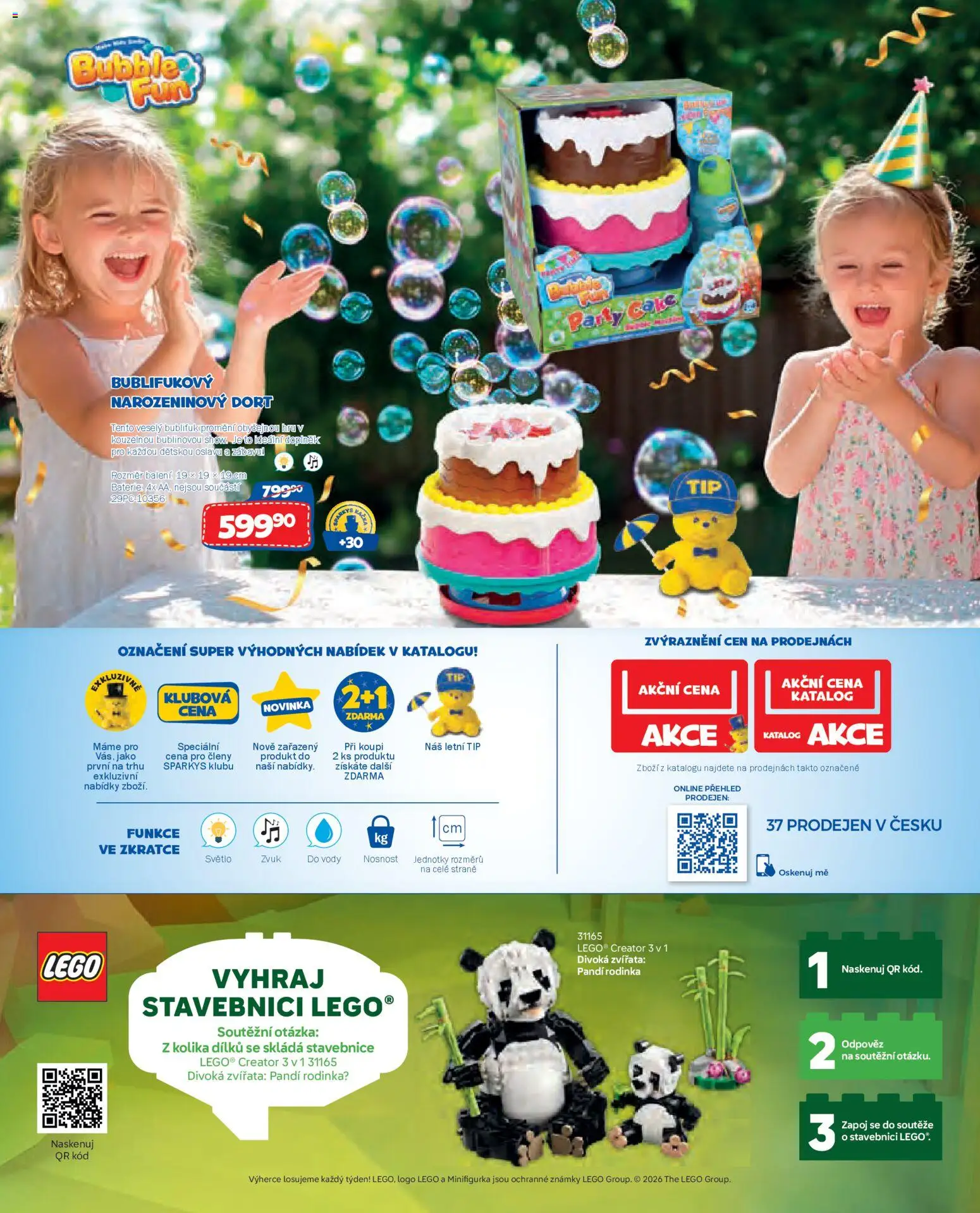 Sparkys katalog Léto 2026 od 01.05.2026 | Strana: 2 | Produkty: LEGO, Stavebnice, Baterie, Bublifuk