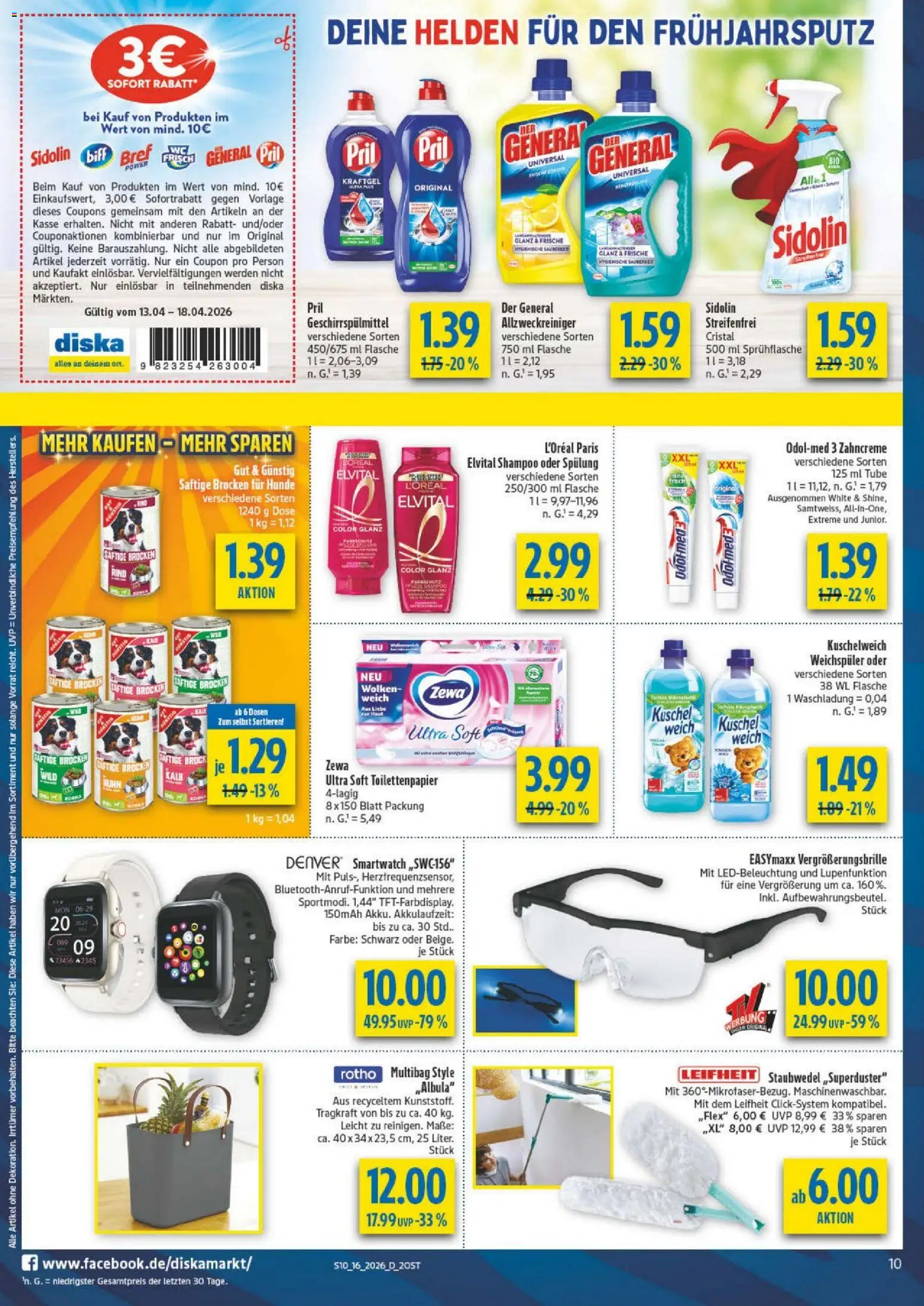 Diska - Diska Angebote Sachsen-Thüringen KW16 – gültig ab 13.04.2026 | Seite: 10 | Produkte: Kuschelweich, Zewa, Shampoo, Spülung