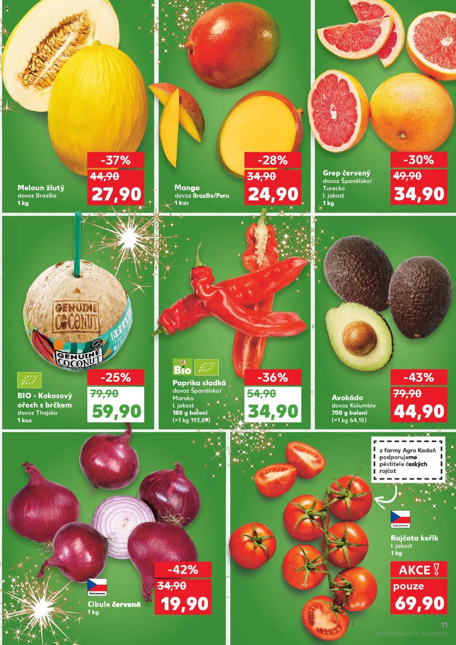 Kaufland leták - Plzeň od 27.12.2025 | Strana: 11 | Produkty: Meloun, Mango, Rajčata, Grep