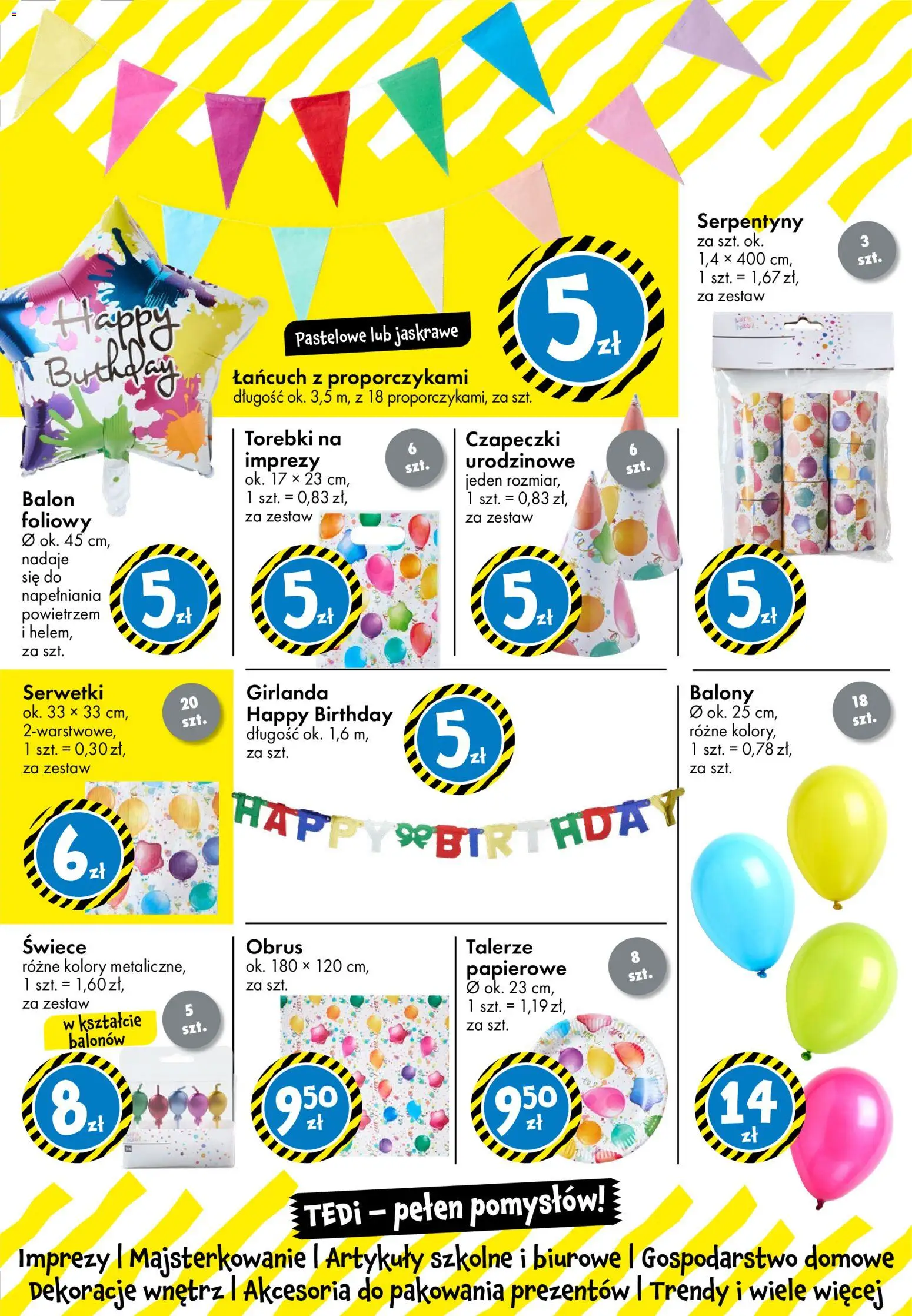 TEDi gazetka od 06.03.2026 | Strona: 34 | Produkty: Talerze, Artykuły szkolne, Świece, Torebki