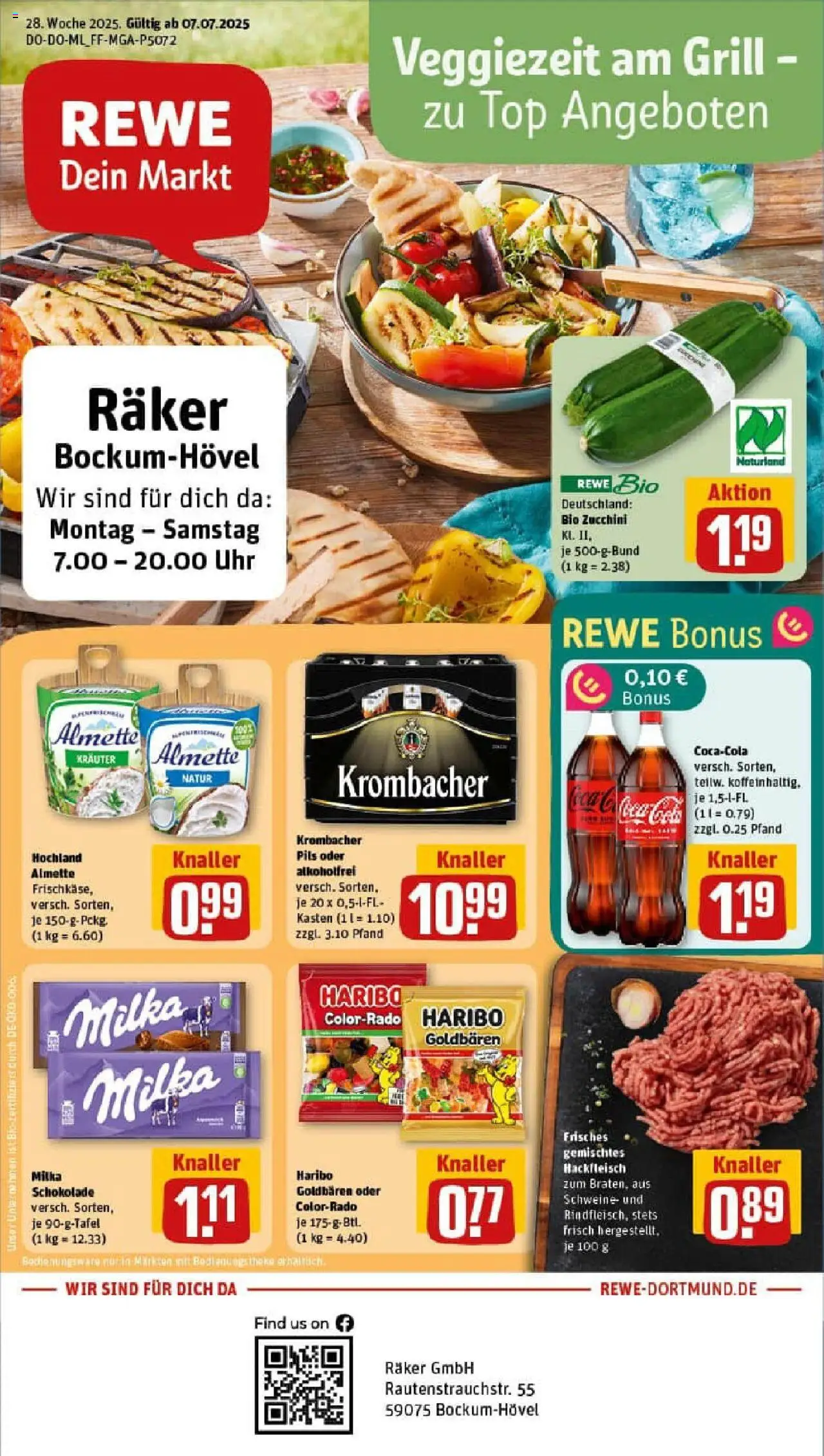 Rewe prospekt Hamm	 - gültig ab dem 06.07.2025 | Seite: 1 | Produkte: Almette, Haribo, Milka schokolade, Uhr