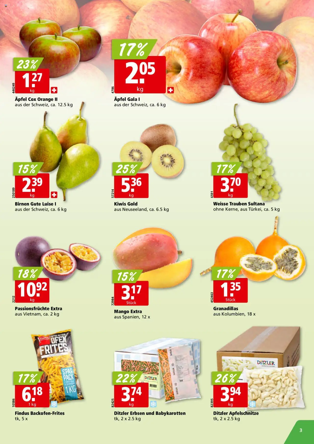 Aligro Aktionen – gültig ab 20.10.2025 | Seite: 3 | Produkte: Äpfel, Erbsen, Mango, Ofen