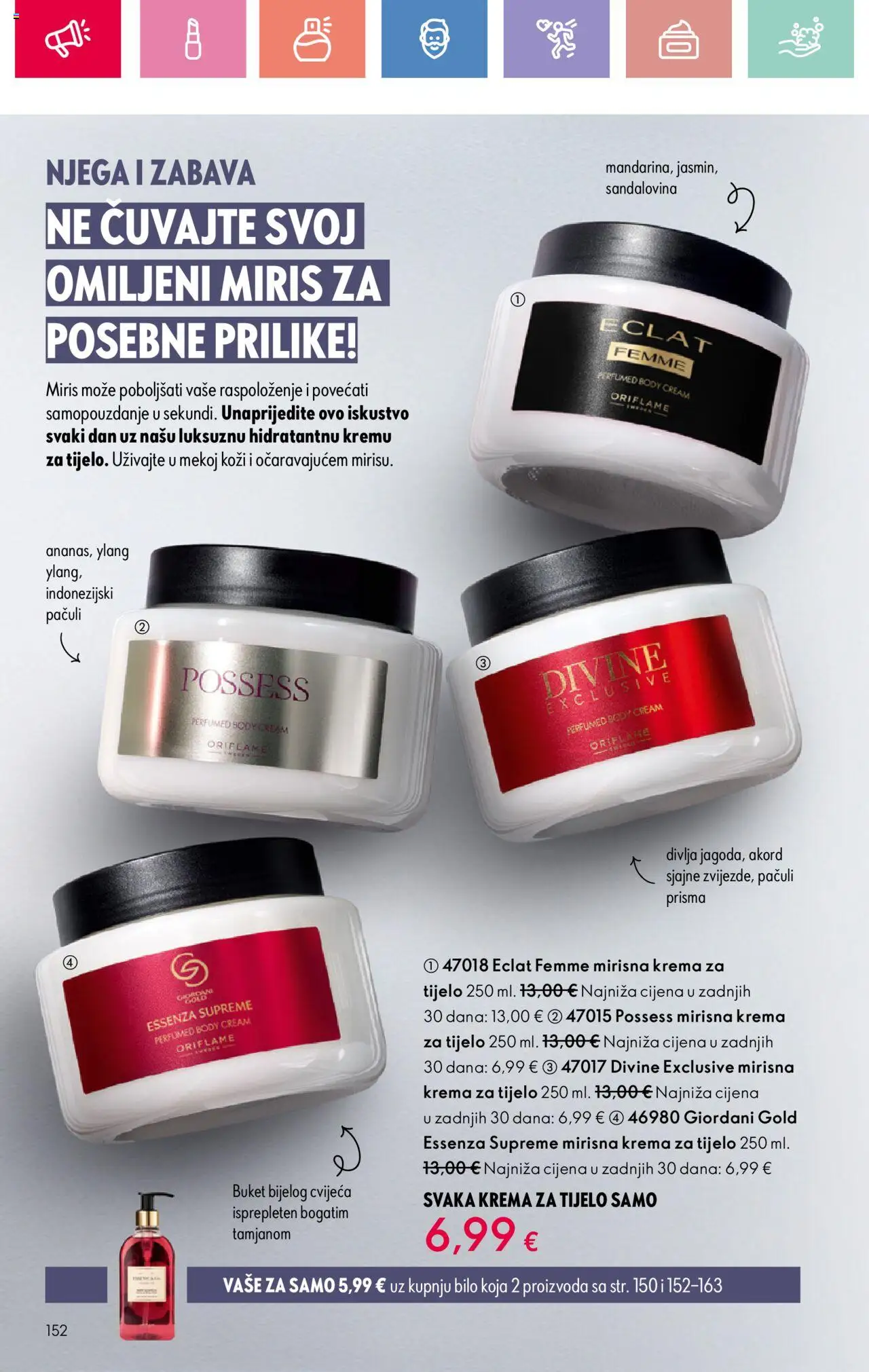 Oriflame katalog | vrijedi od 03.08.2025 | Stranica: 152 | Proizvodi: Miris, Krema za tijelo, Krema