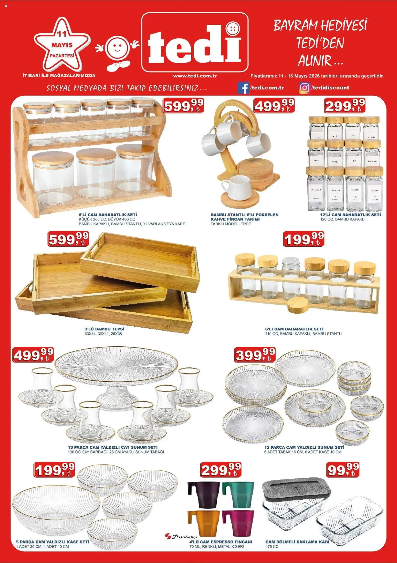 Tedi  Katalog - 11.05.2026 tarihinden itibaren geçerlidir | Sayfa: 1 | Ürünler: Kahve, Baharatlık, Çay, Tepsi