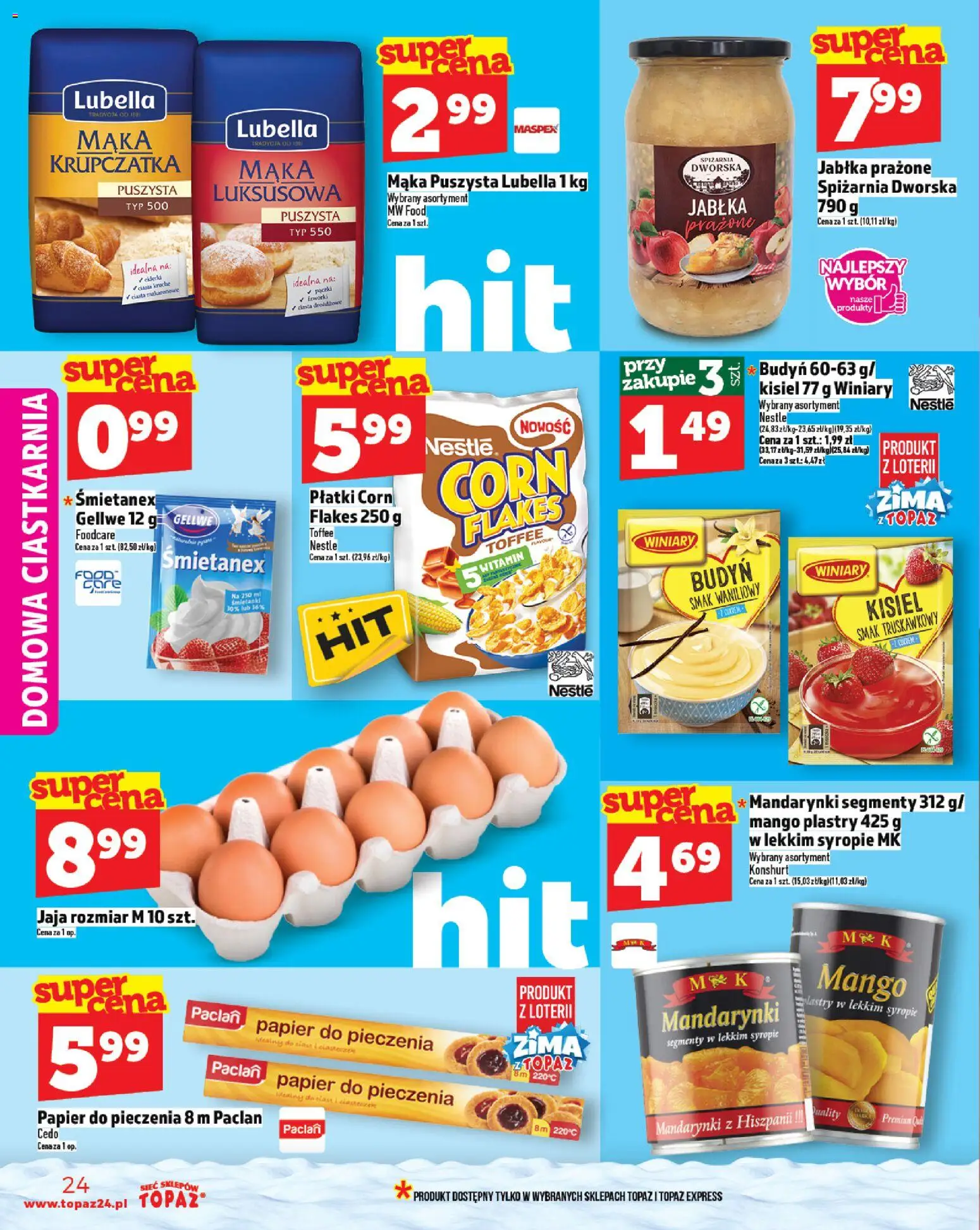 Topaz Gazetka MAZ od 27.11.2025 | Strona: 24 | Produkty: Mango, Jabłka prażone, Jabłka, Płatki