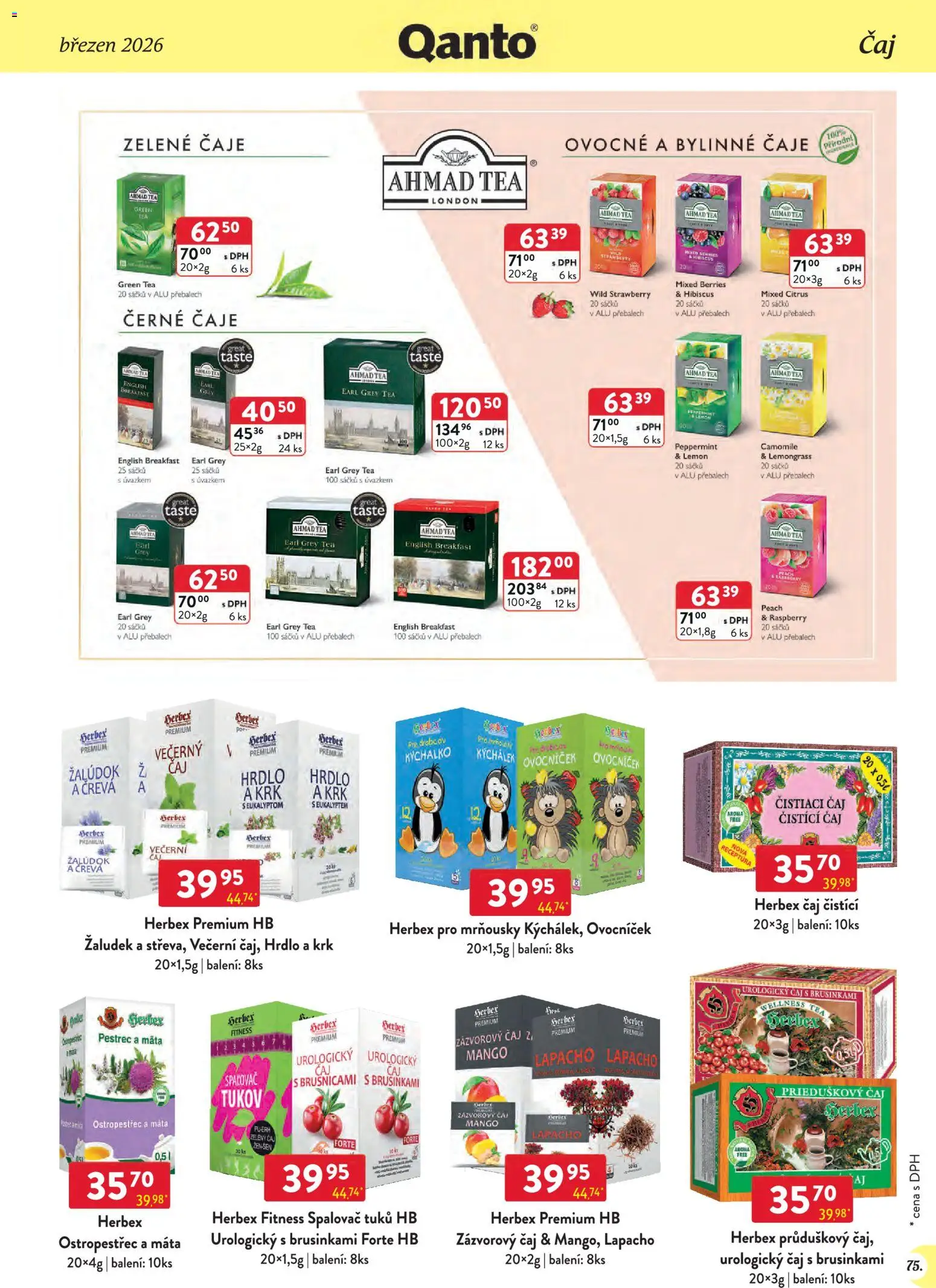 Astur & Qanto leták - Velkoobchod 03/2026 od 01.03.2026 | Strana: 75 | Produkty: Čaj, Zelený čaj, Čaje, Ahmad tea