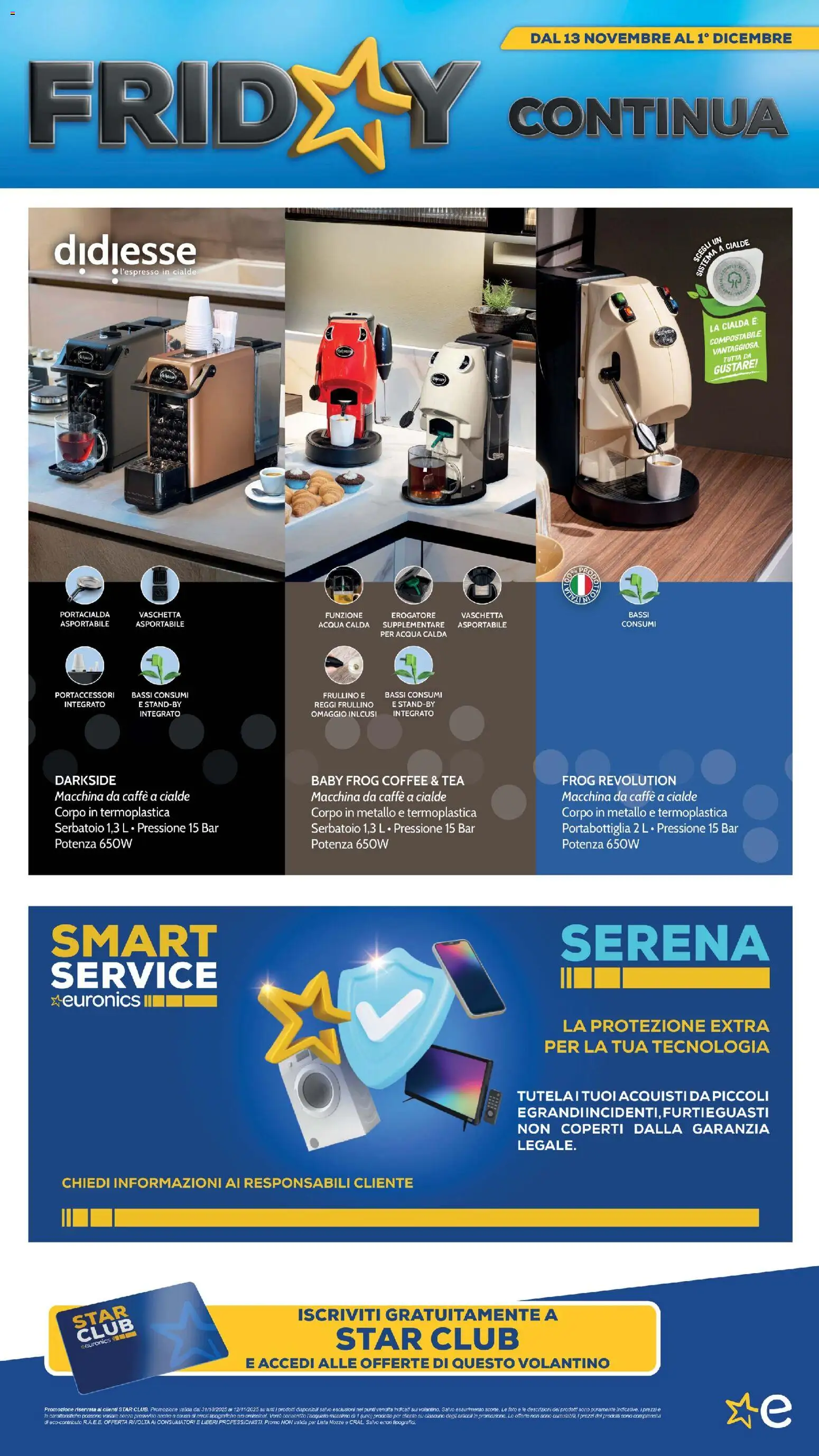 Volantino Euronics del 13.11.2025 | Pagina: 558 | Prodotti: Macchina da caffe, Caffè, Lima, Acqua
